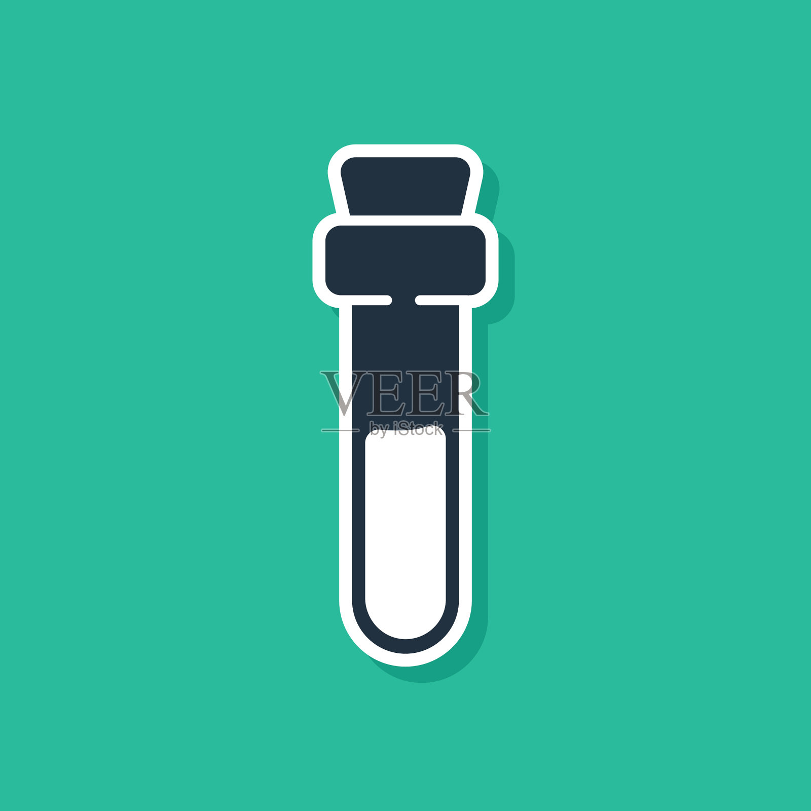 蓝色瓶子与爱情药水图标隔离插画图片素材