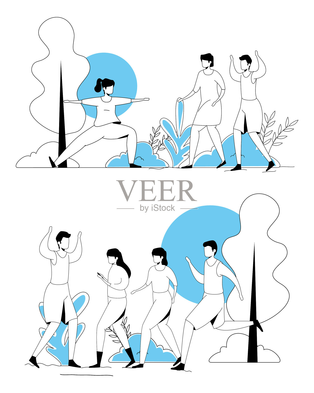 场景人们练习设计元素图片