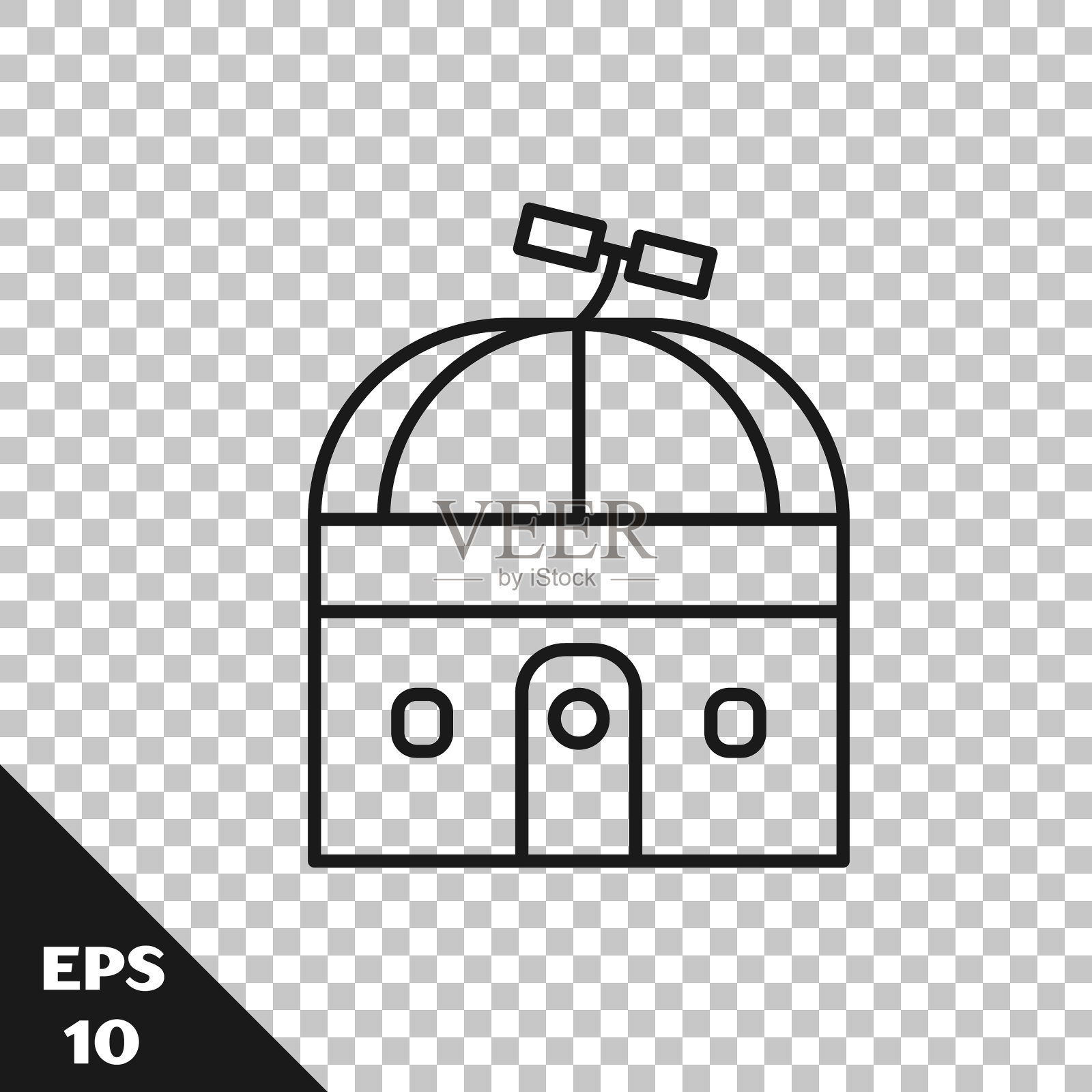 黑线天文台图标孤立插画图片素材