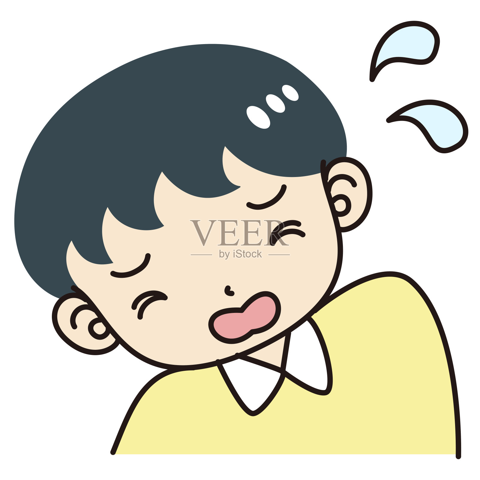 一个着急的男孩的插图设计元素图片