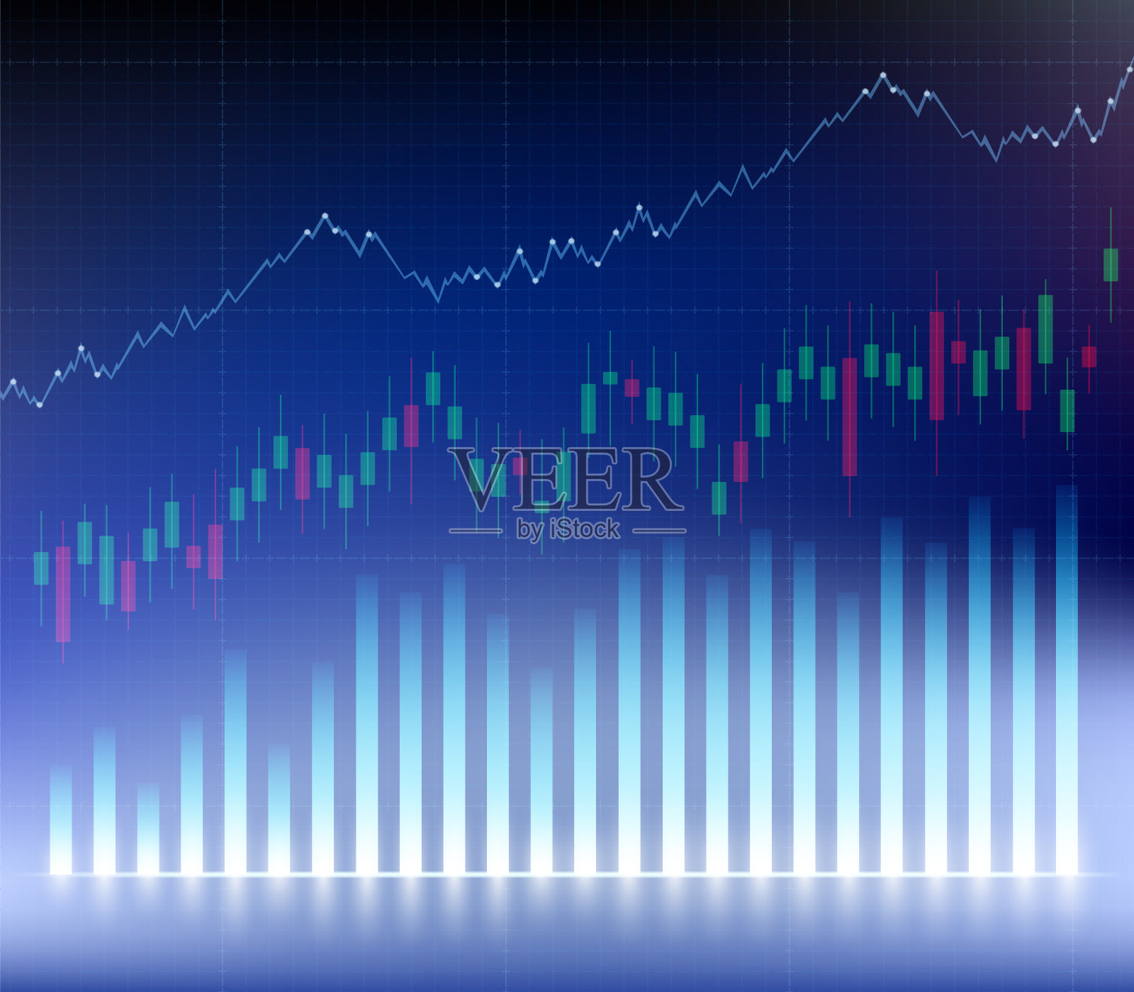 增长的财务图表和图表。投资业务插画图片素材