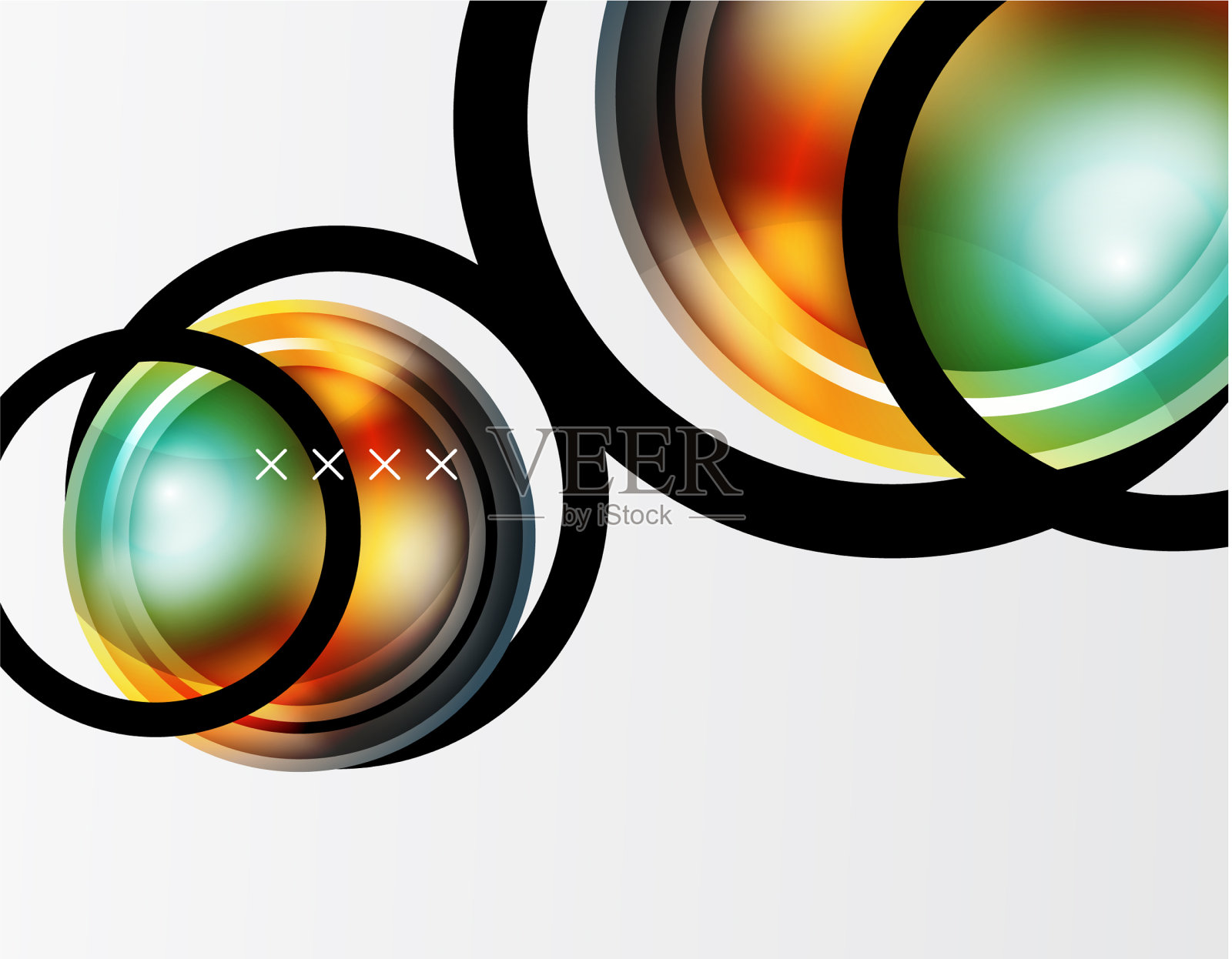 抽象背景-光泽玻璃气泡插画图片素材