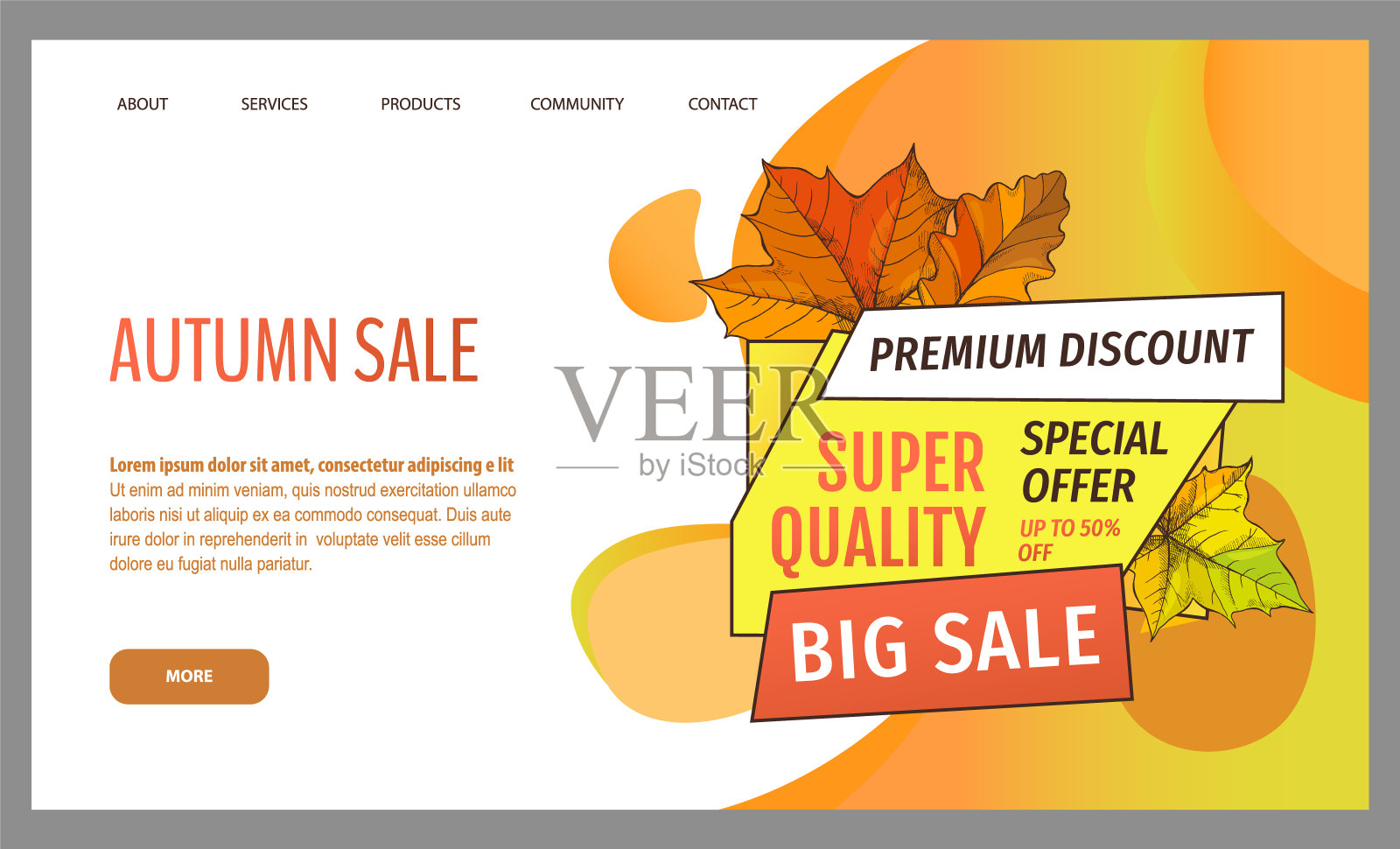 秋季销售和折扣，季节性的提议设计模板素材