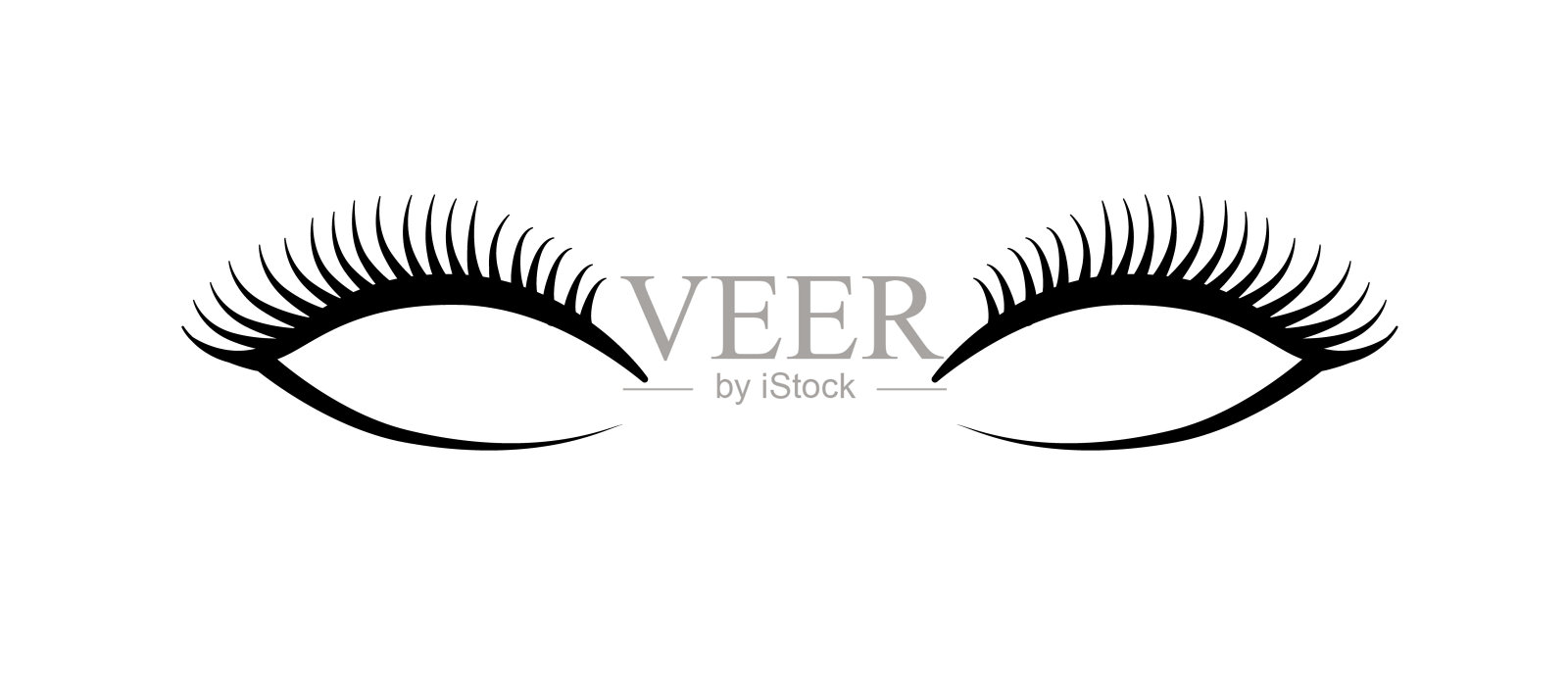 美丽的长睫毛矢量图标为化妆。假睫毛插图插画图片素材