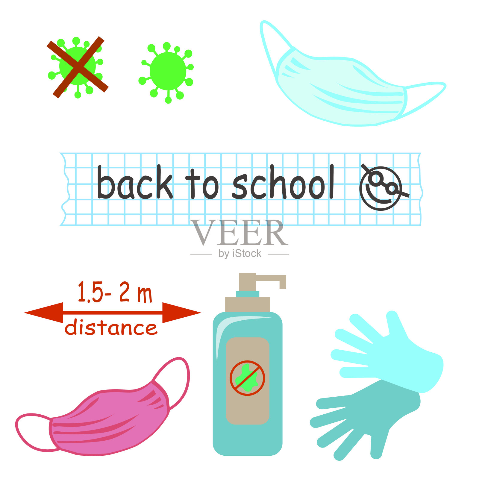 可爱的手绘图标插画图片素材