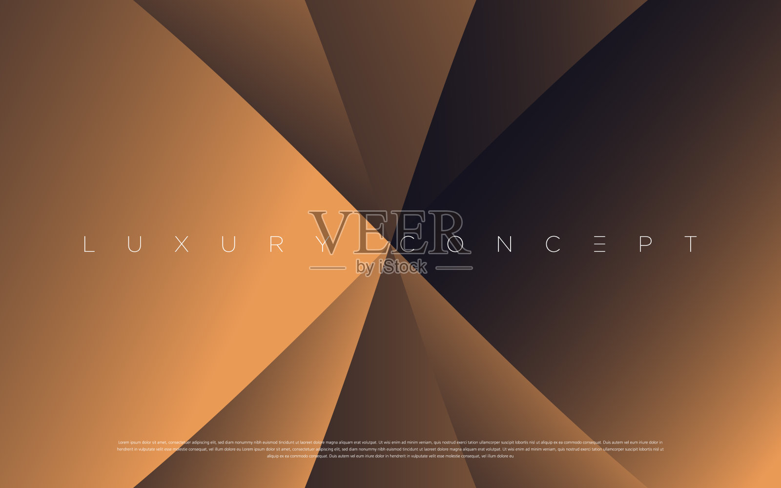 黑色溢价背景设置与豪华暗金几何元素。插画图片素材