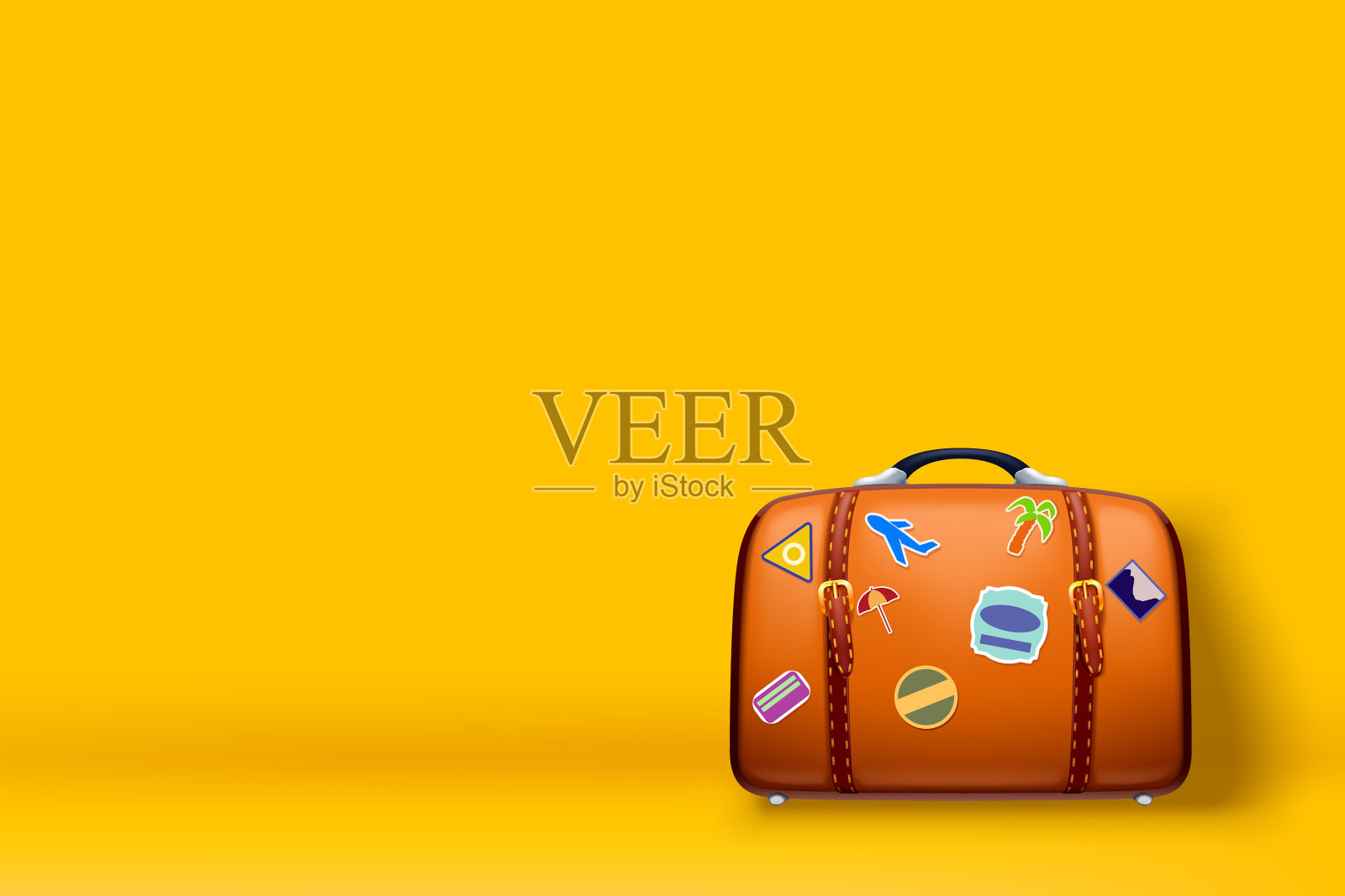 黄色旅行箱插画图片素材