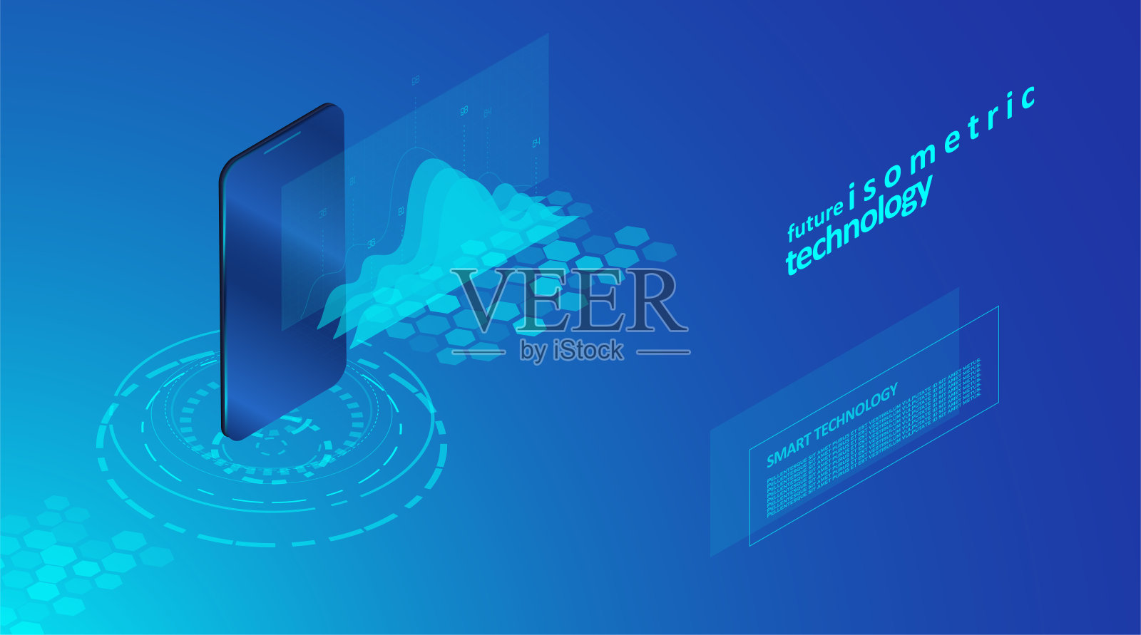 带数字屏幕的智能手机插画图片素材