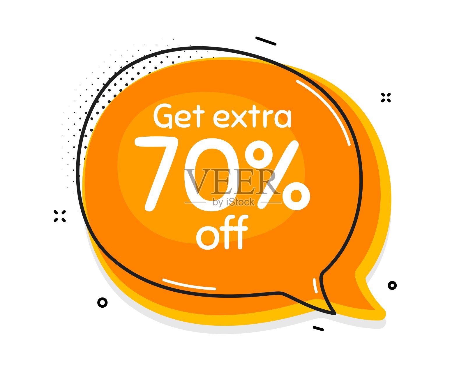 获得额外70%的折扣。折扣提供信号。向量设计模板素材