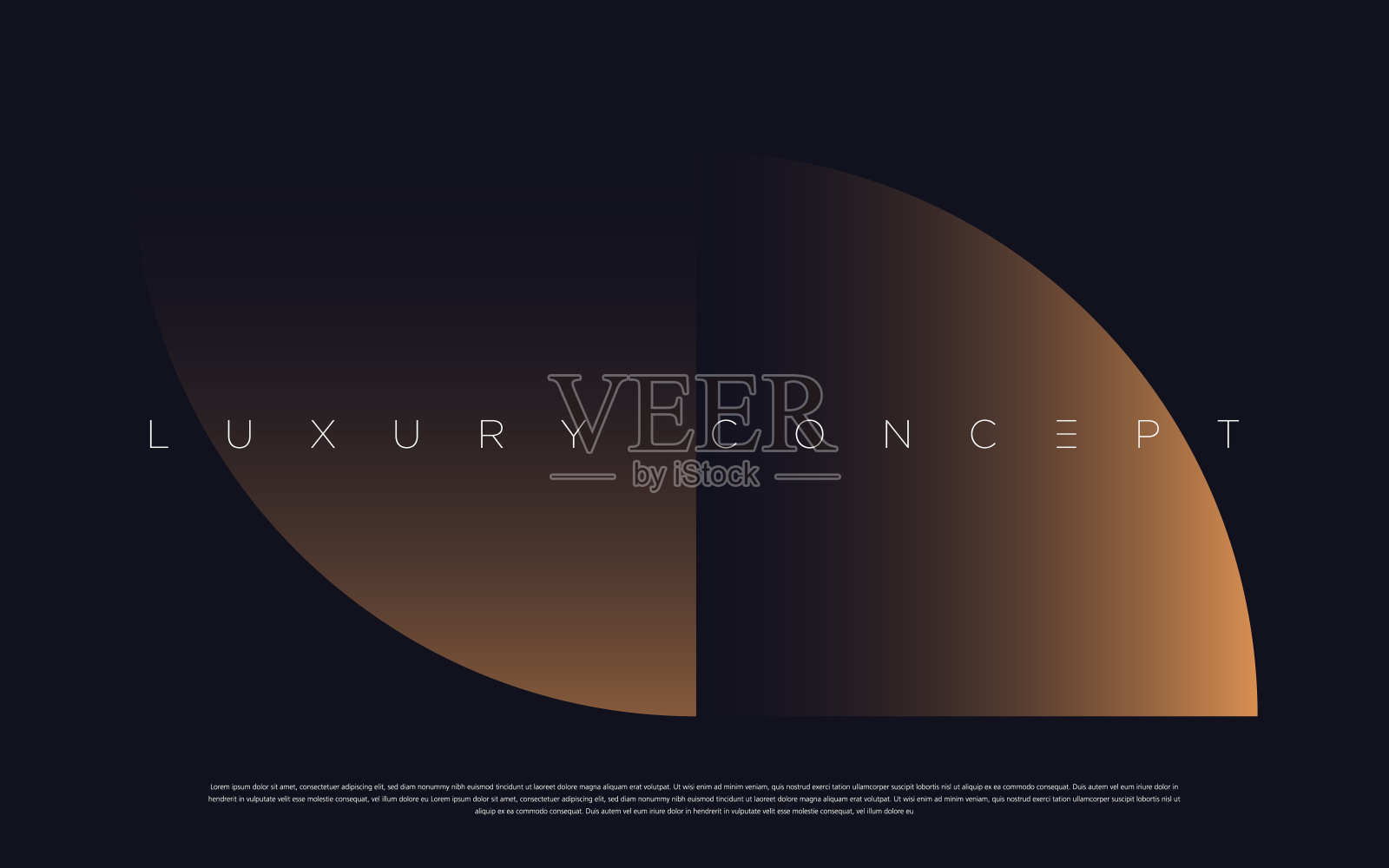 黑色溢价背景设置与豪华暗金几何元素。插画图片素材