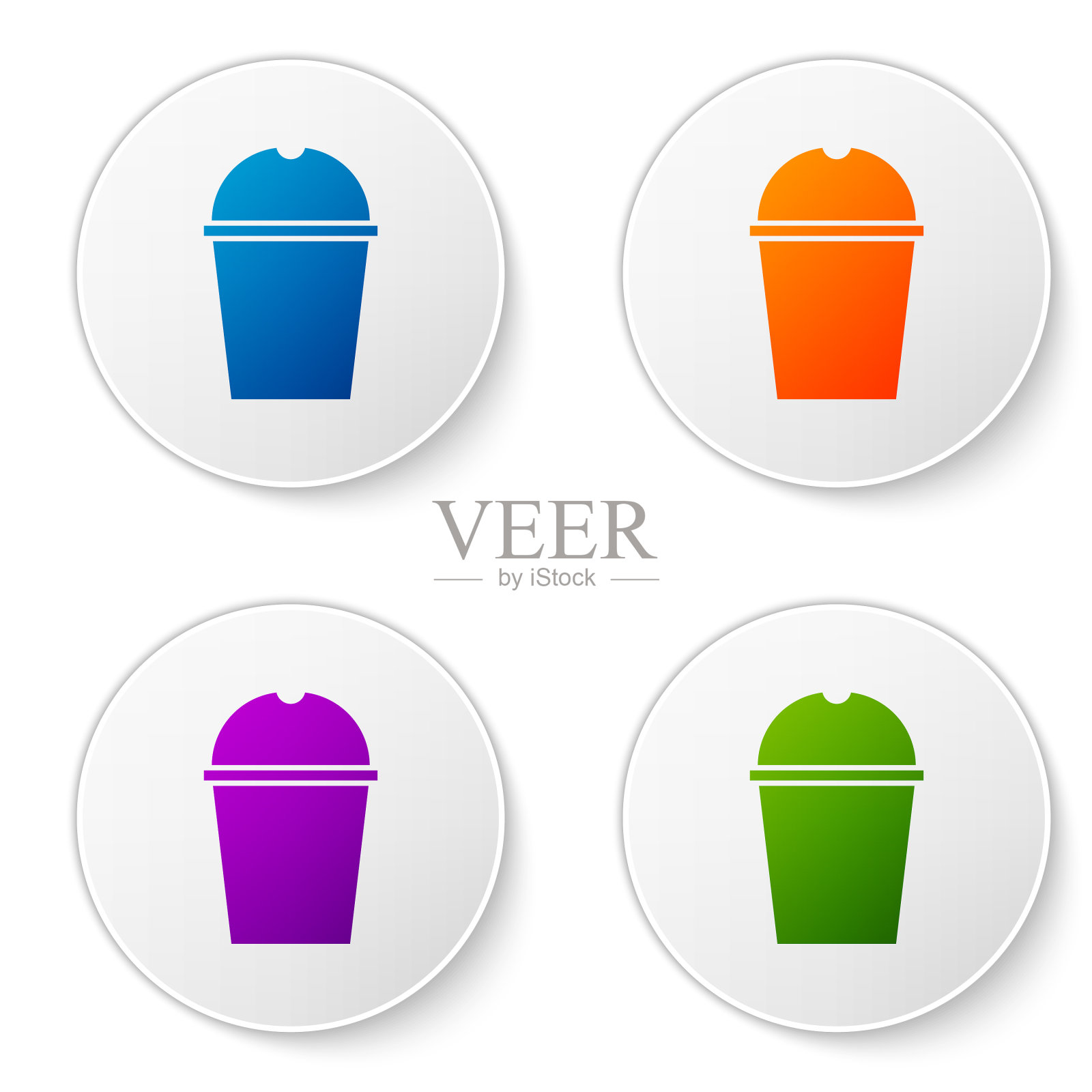 彩色纸玻璃和水的图标隔离在白色图标素材