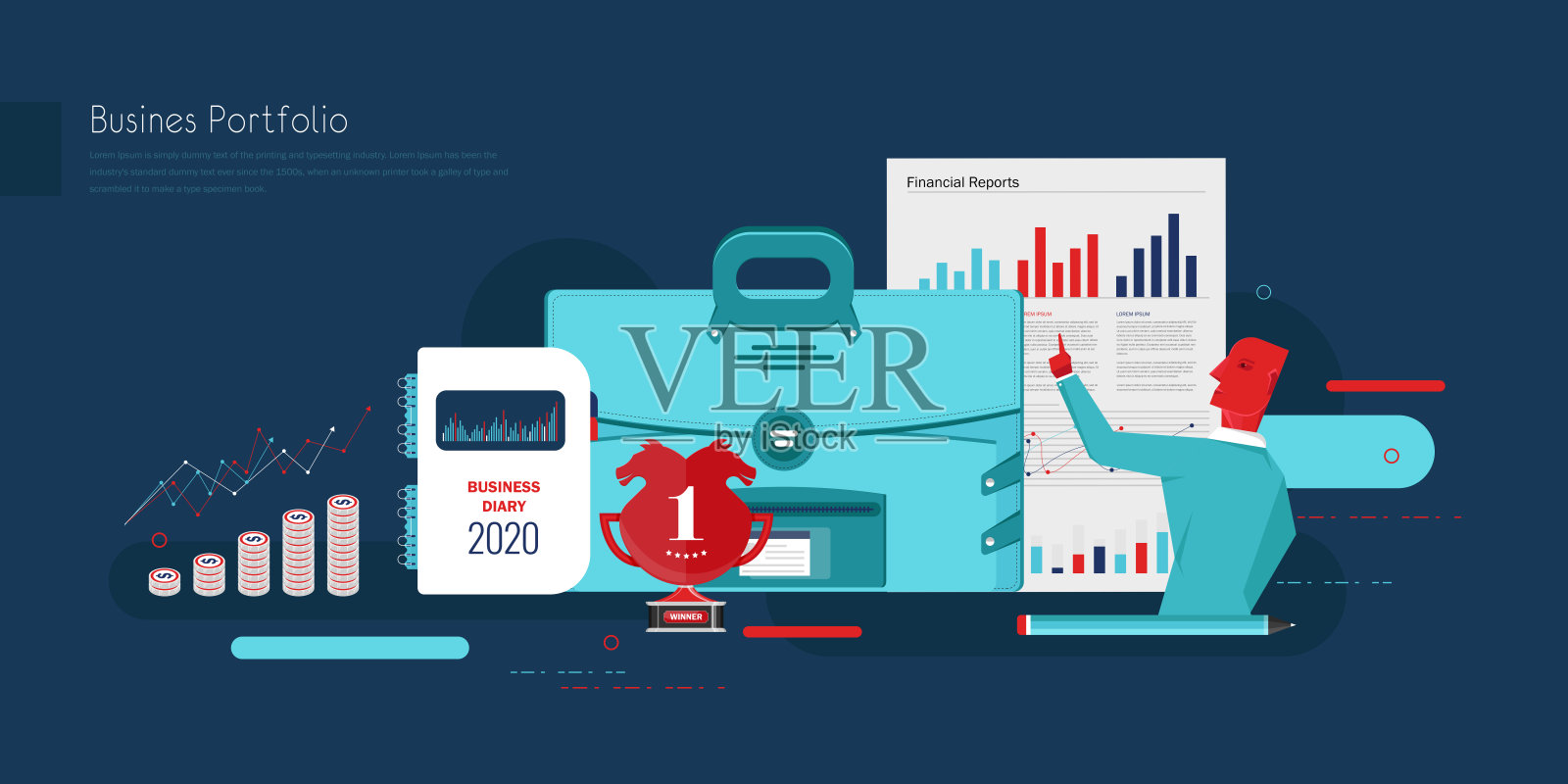 业务组合。投资计划概念设计模板素材