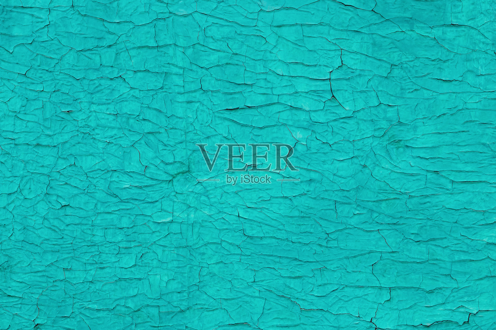 纹理均匀开裂的绿漆在旧墙、背景上照片摄影图片