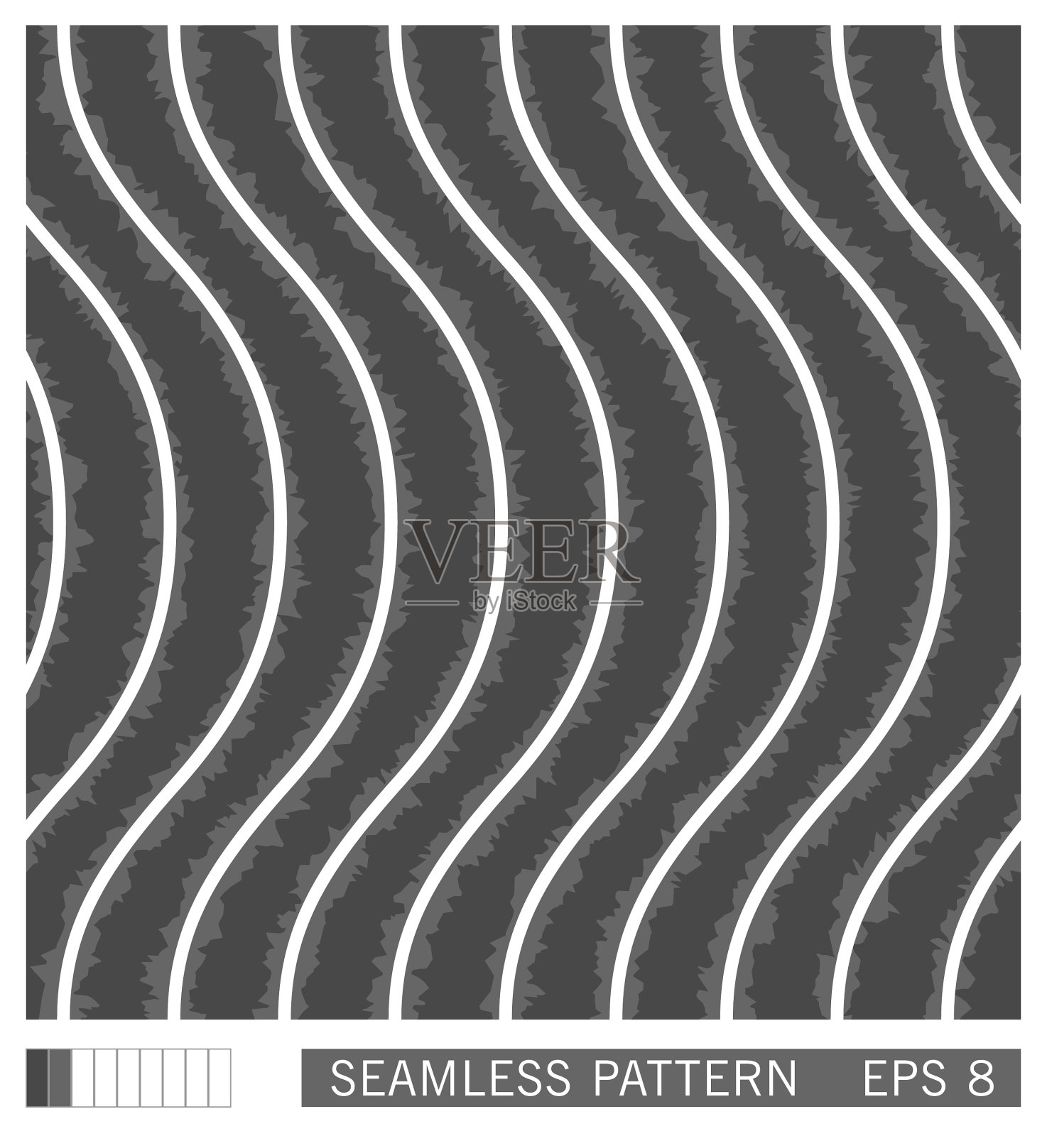 无缝图案与波浪垃圾纹路点缀插画图片素材