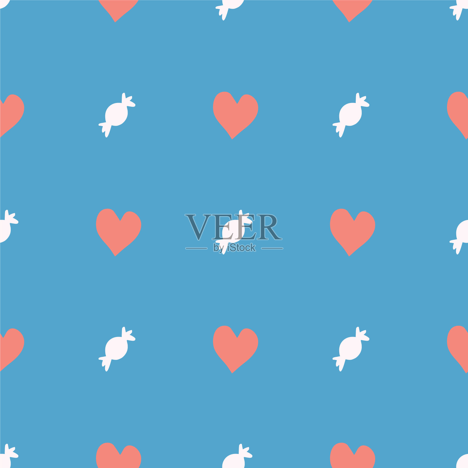 心糖无缝重复插画图片素材