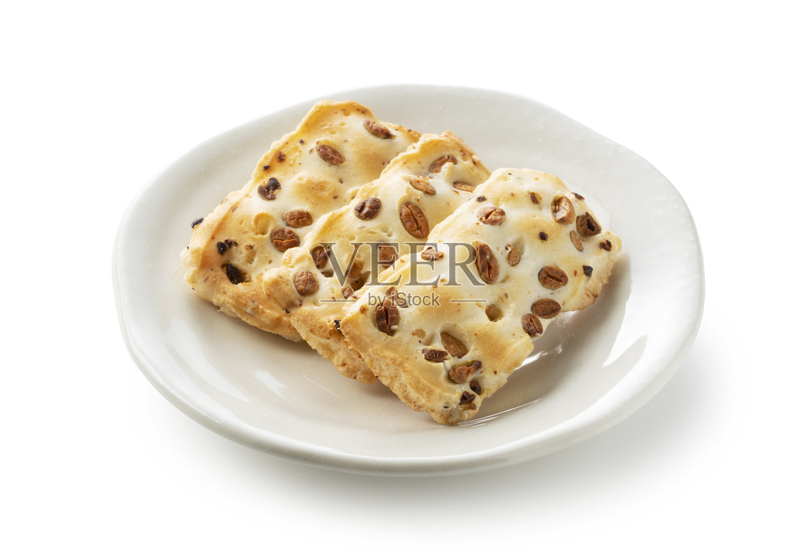 白色背景上的日本米饼照片摄影图片