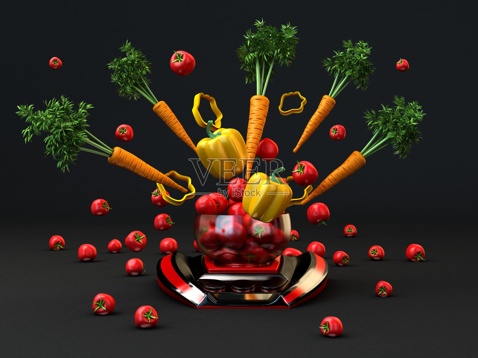 厨房秤。3d渲染，3d渲染。照片摄影图片