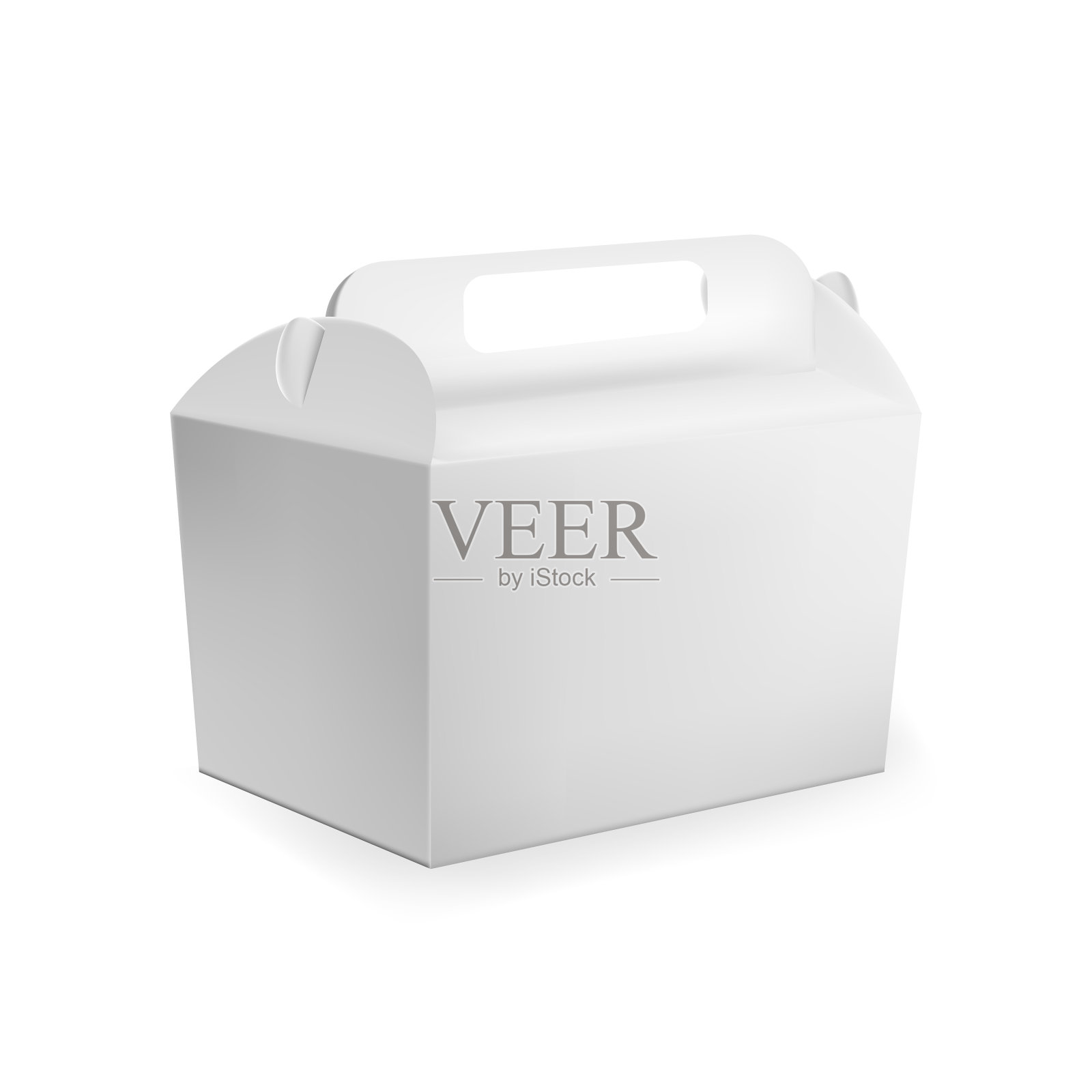 逼真的详细3d白空白纸板快速设计元素图片