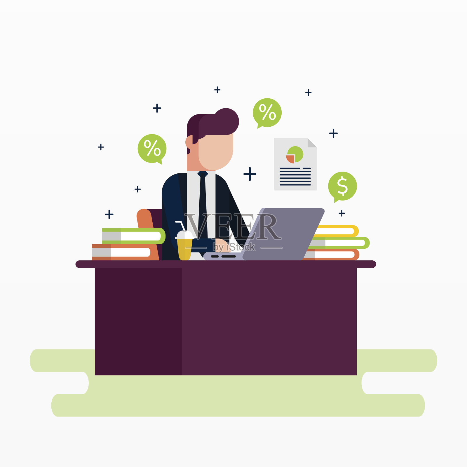 财务会计进行分析插画图片素材