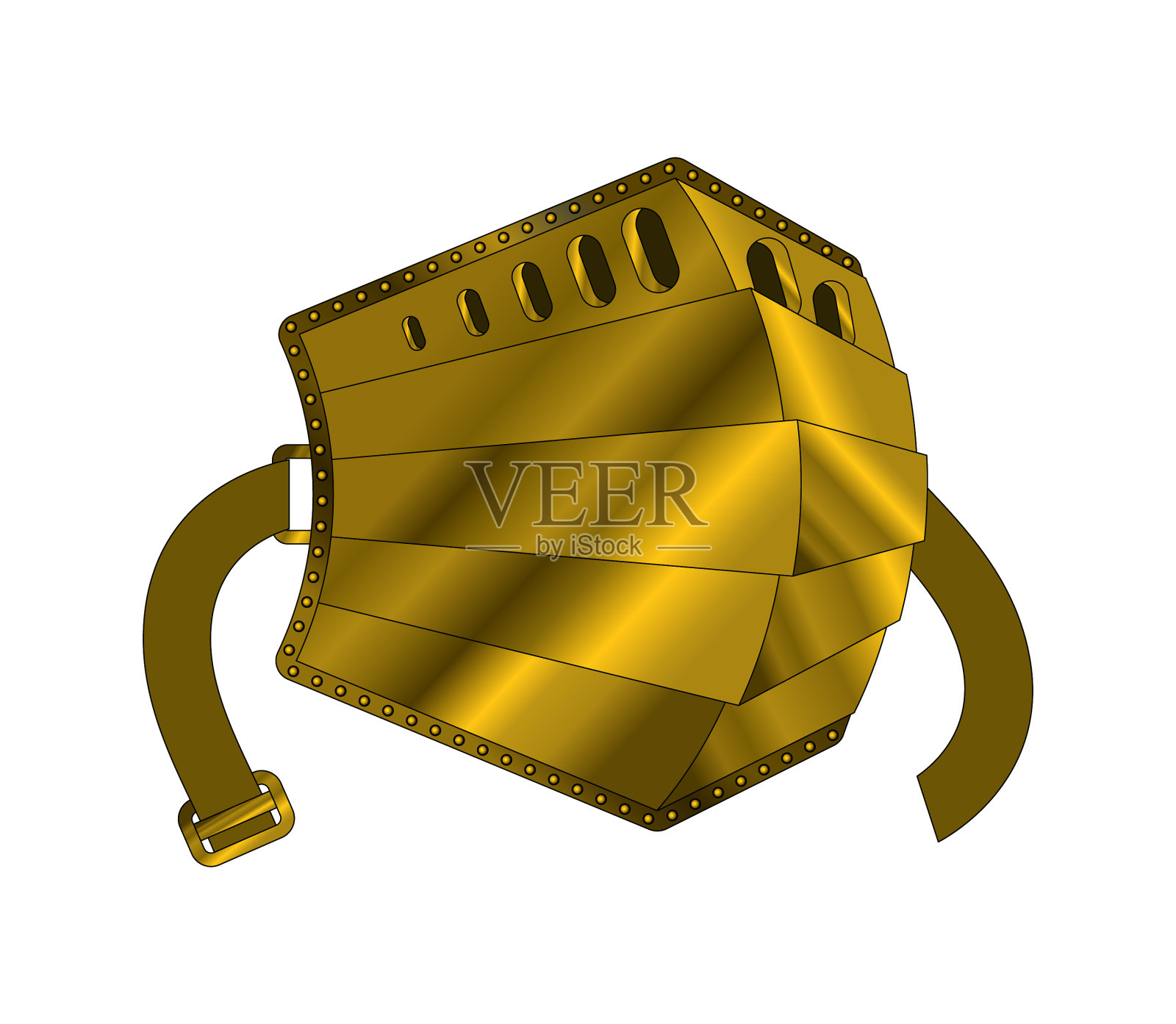 防冠状病毒金面罩插画图片素材