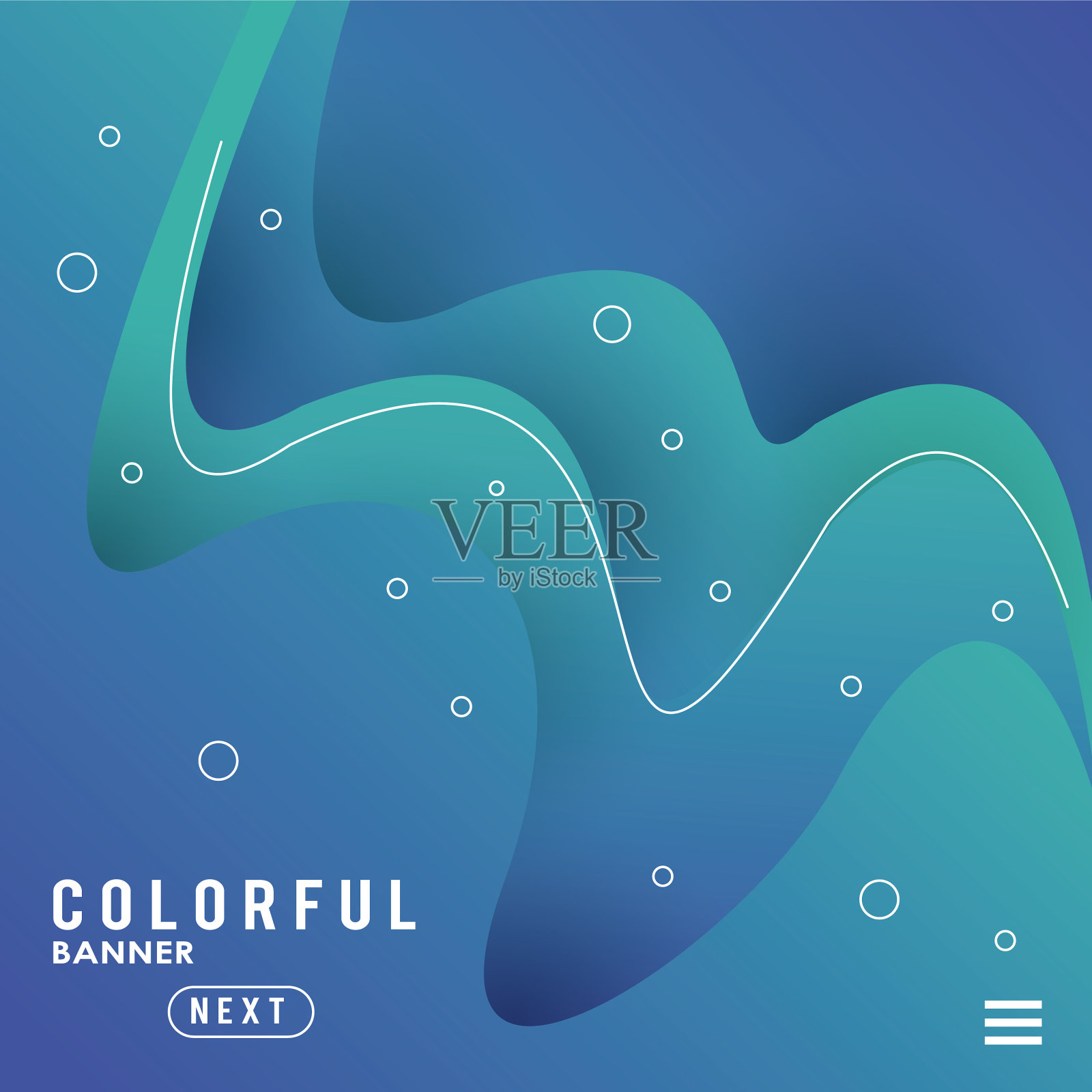 彩色横幅液体背景图标插画图片素材