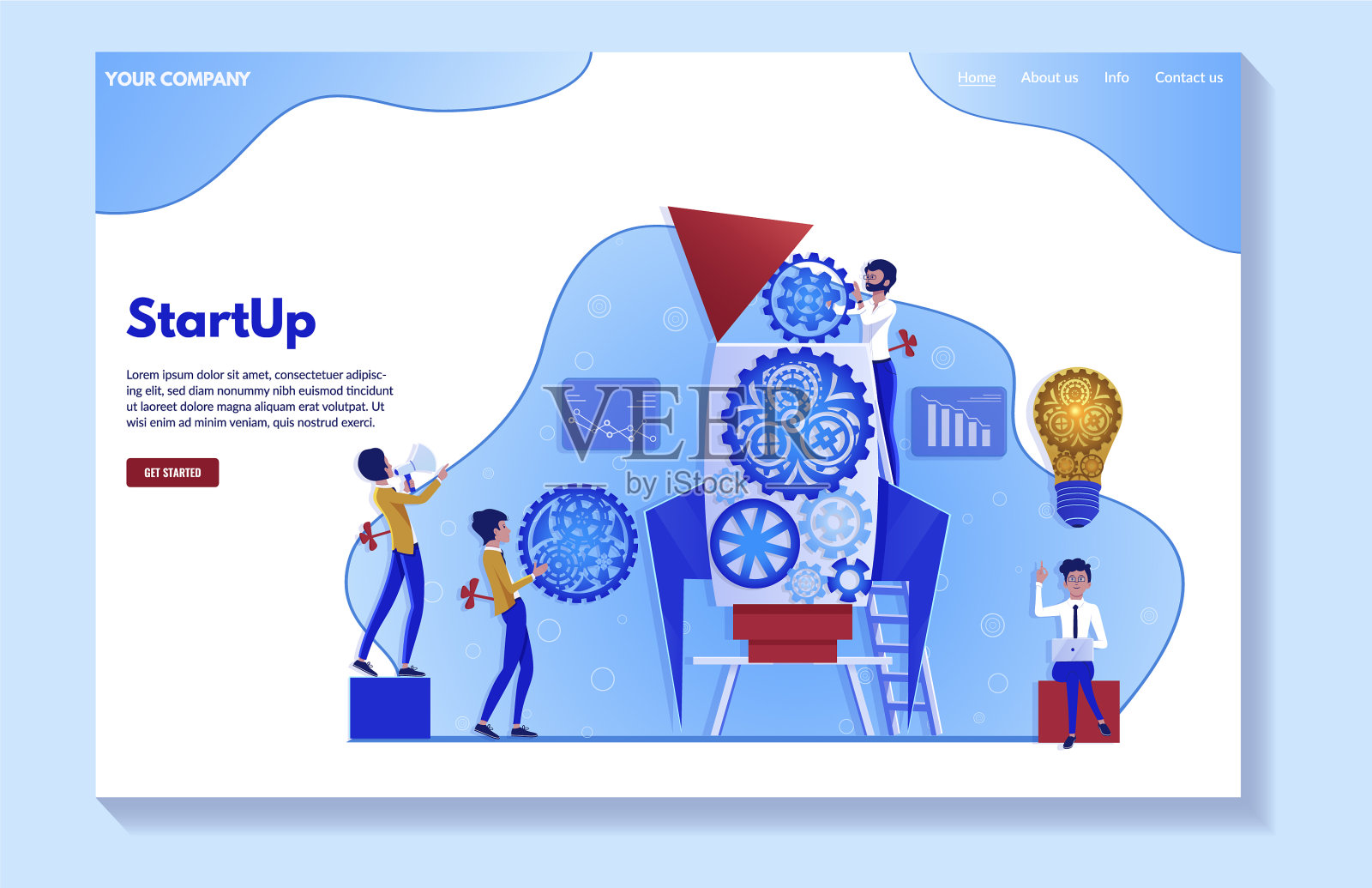 开始发射火箭人的新业务插画图片素材