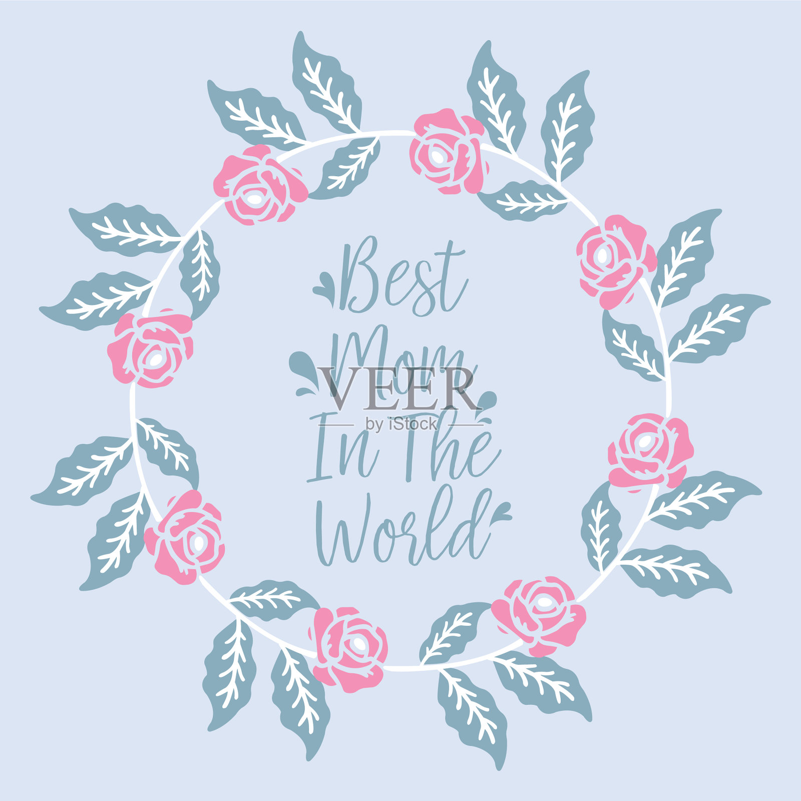 可爱的花架，献给世界上最好的妈妈插画图片素材