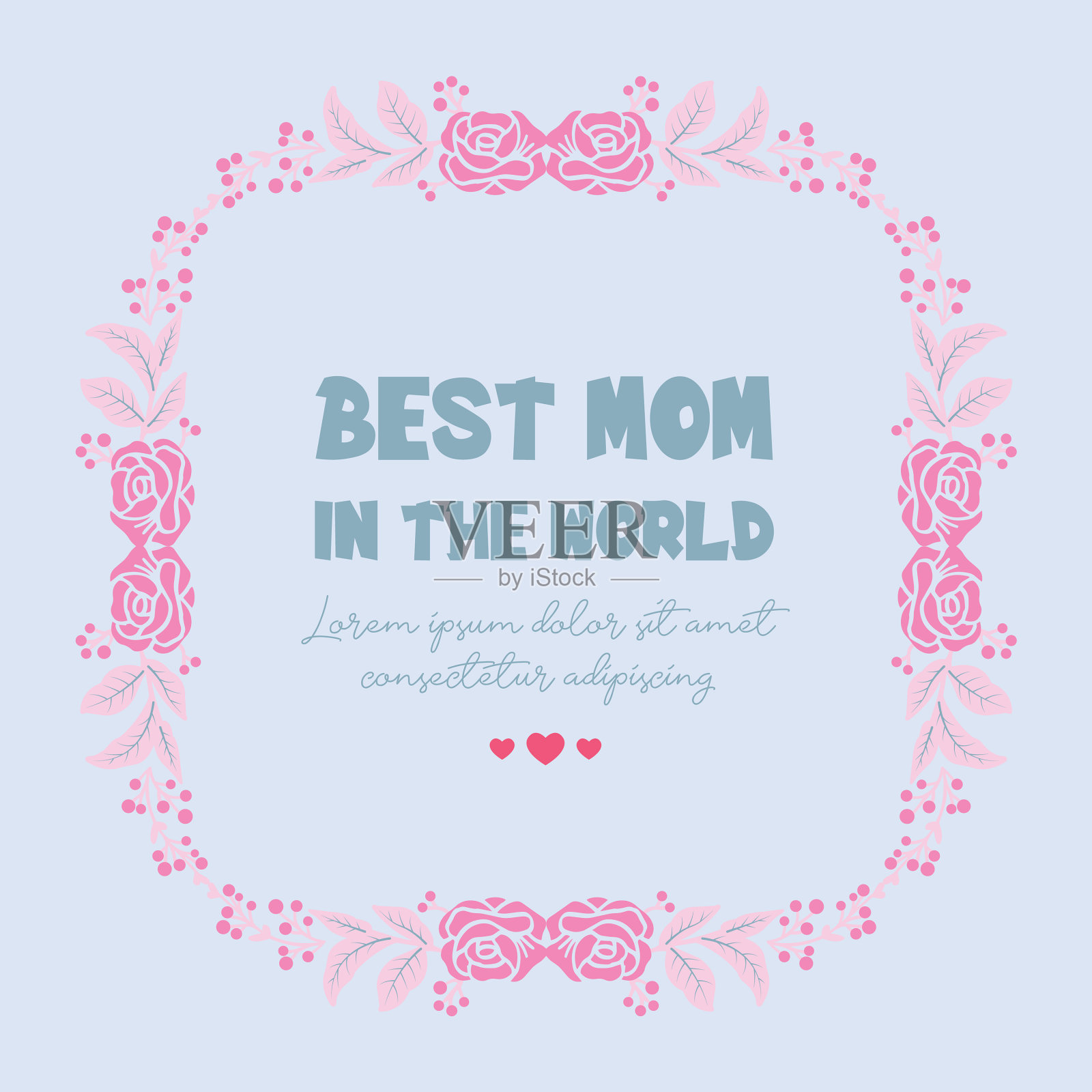 贺卡设计世界上最好的妈妈插画图片素材