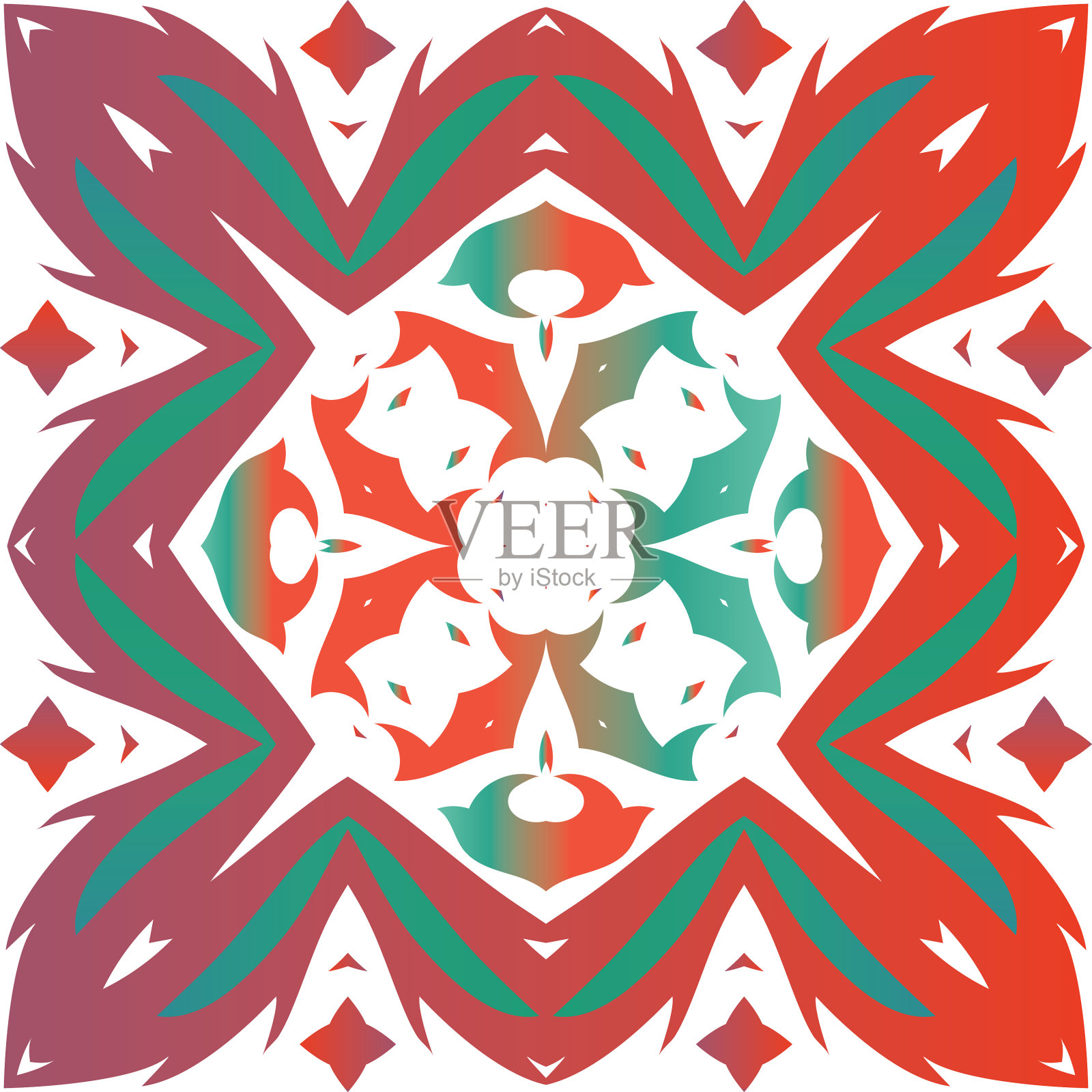 彩色瓷砖中的民族色彩插画图片素材