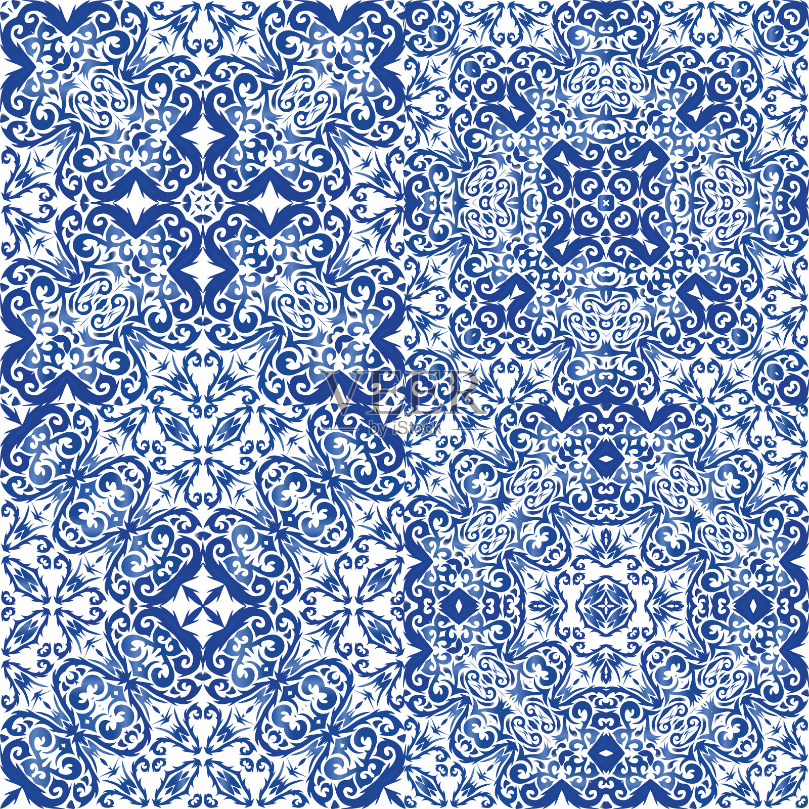 彩色瓷砖中的民族色彩插画图片素材