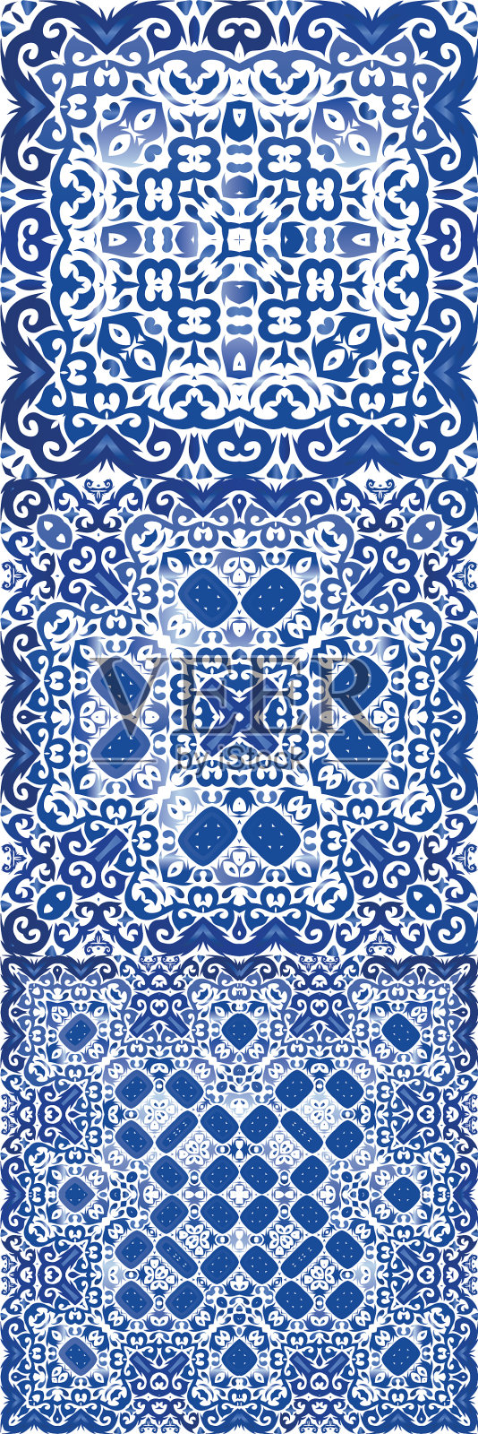 彩色瓷砖中的民族色彩插画图片素材