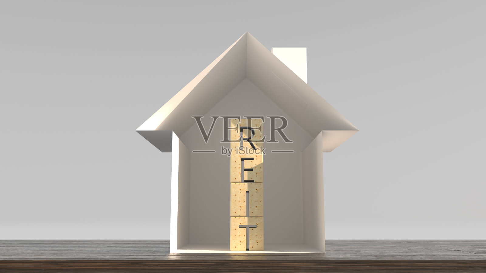 商业首字母缩写REIT的概念形象为房地产投资信托。3d渲染照片摄影图片