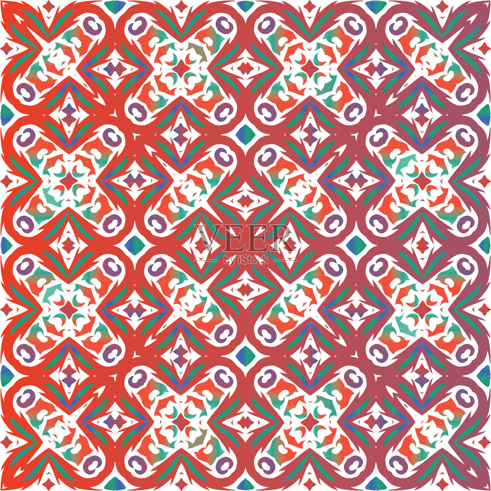 瓷砖的传统装饰动机插画图片素材