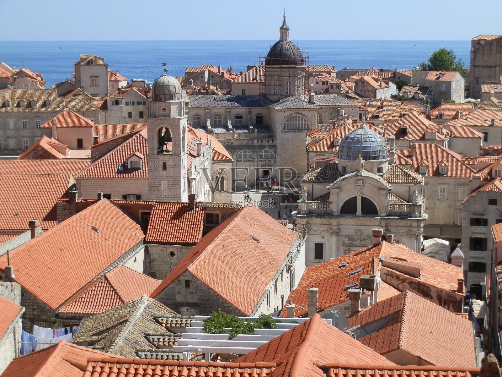 克罗地亚杜布罗夫尼克屋顶的鸟瞰图照片摄影图片