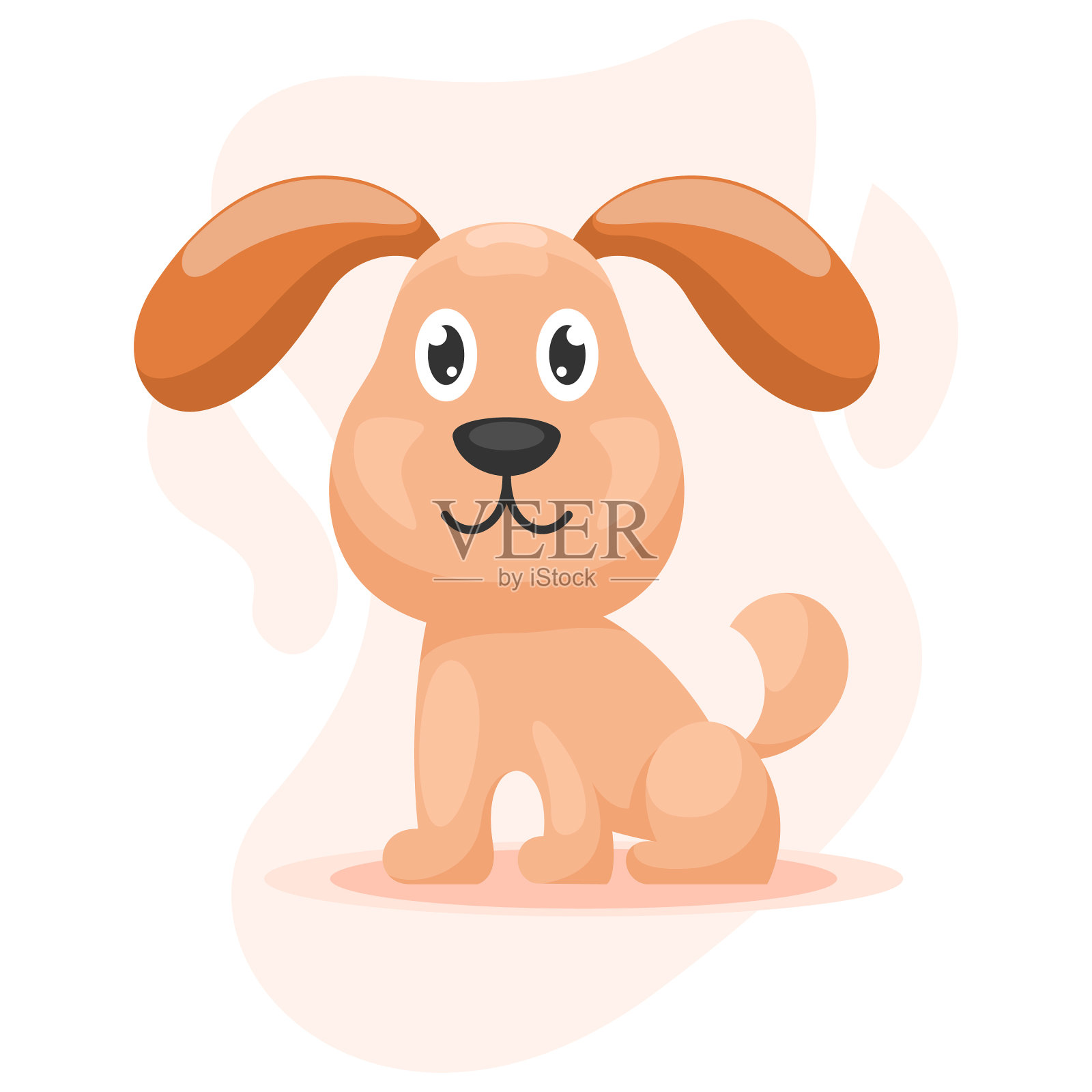 可爱的狗吉祥物卡通设计元素图片