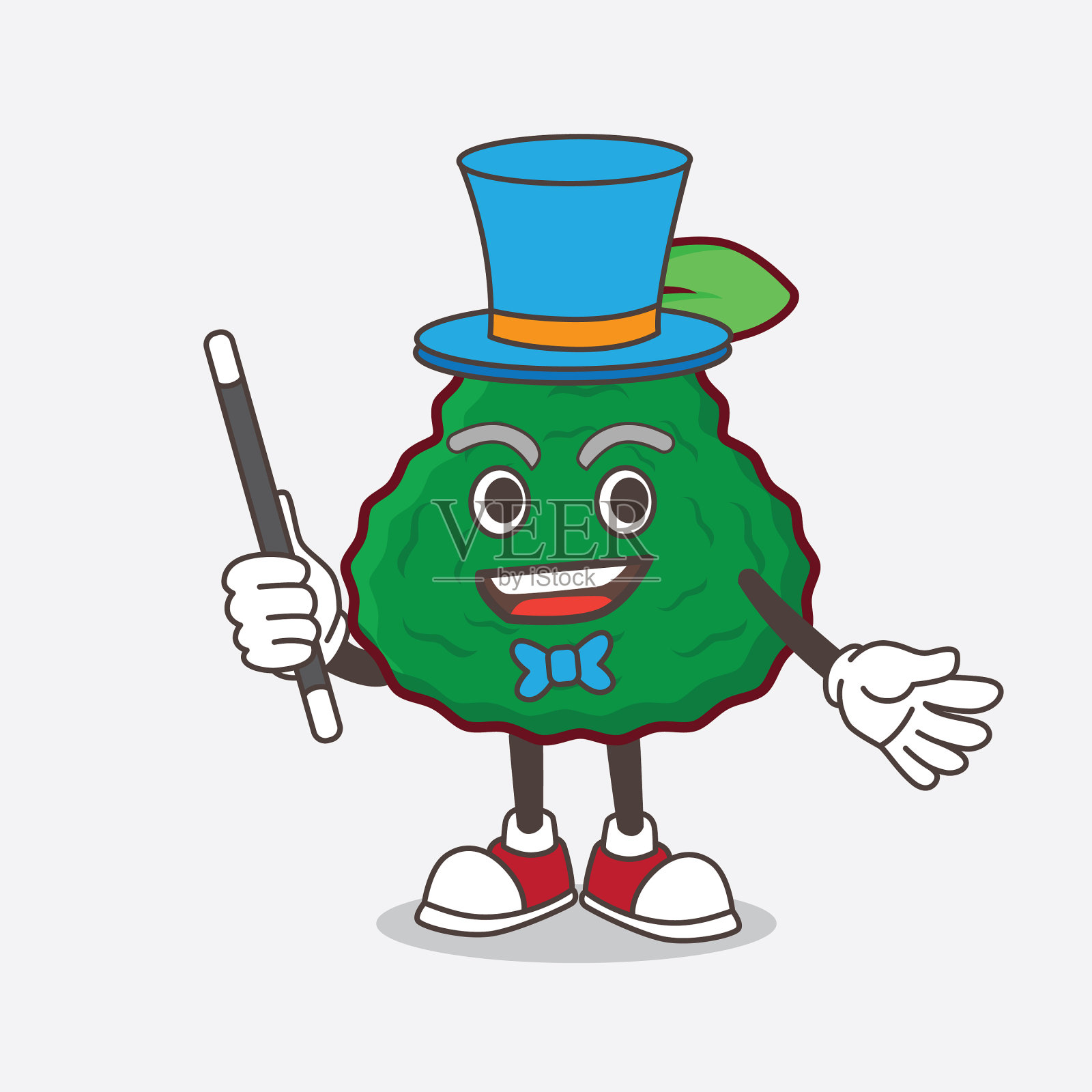 卡菲尔石灰卡通吉祥物人物表演插画图片素材