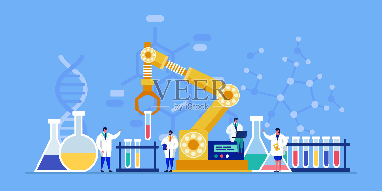 创新实验室小人科学家的行为设计元素图片