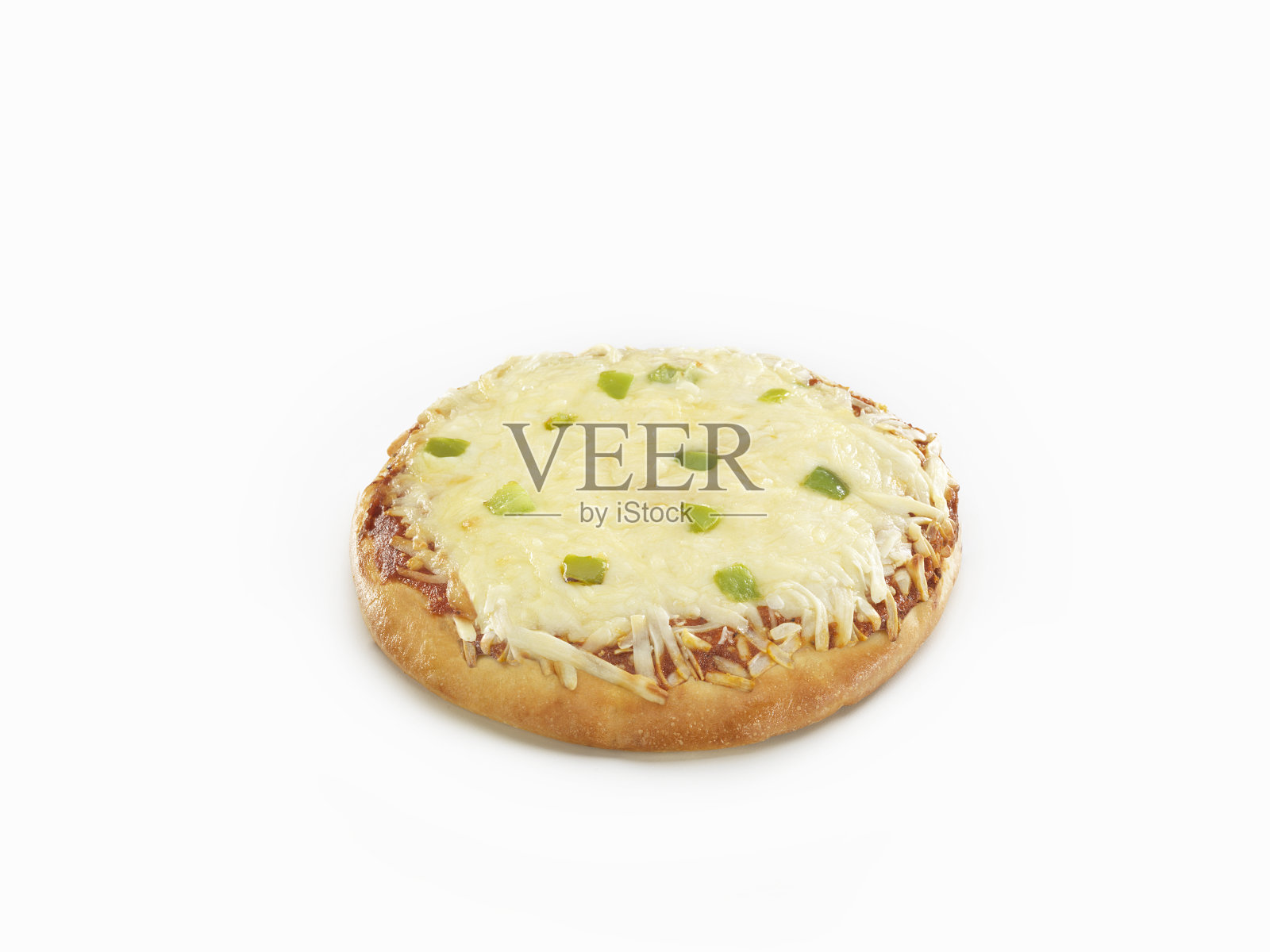 孤立的迷你披萨上的白色背景。照片摄影图片