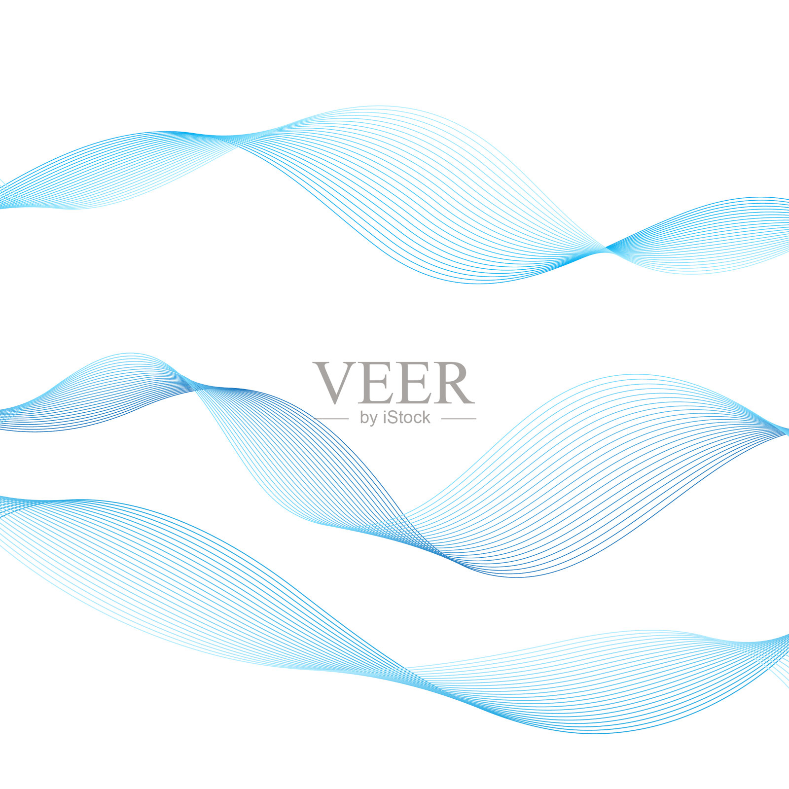 美丽的背景设计与不同的波浪插画图片素材