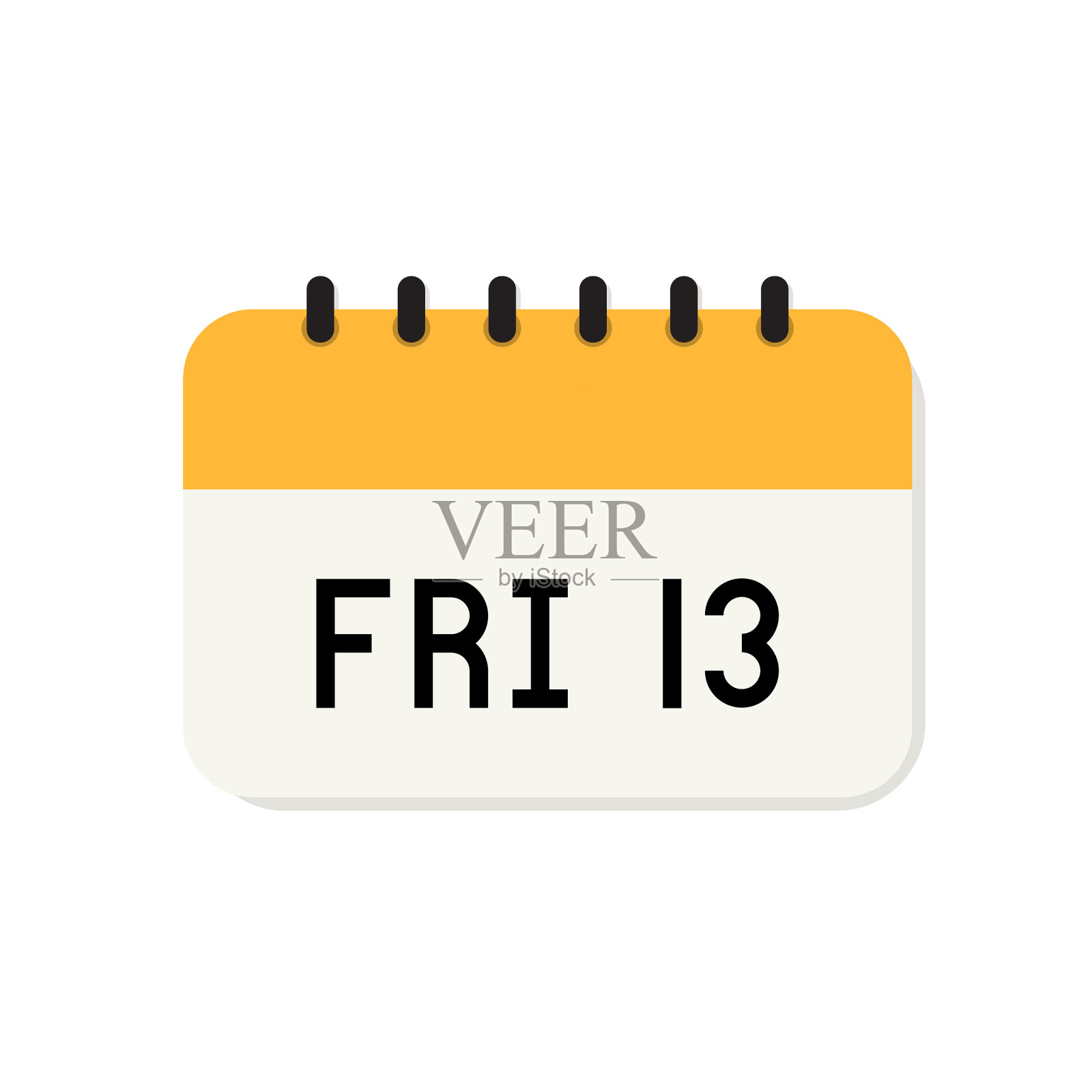 日历13日星期五扁平图标上的白色背景插画图片素材