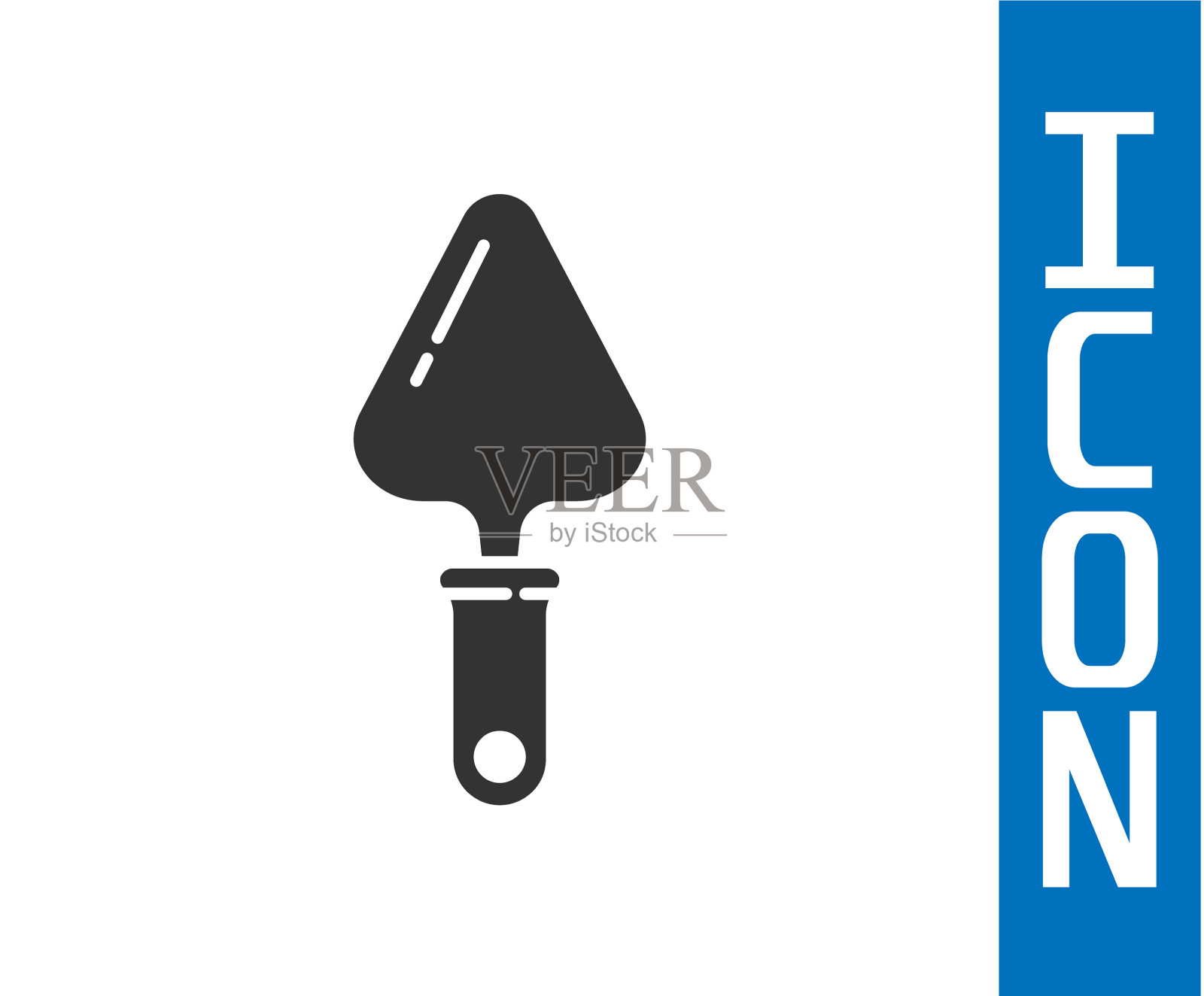 灰色抹刀图标孤立在白色背景图标素材