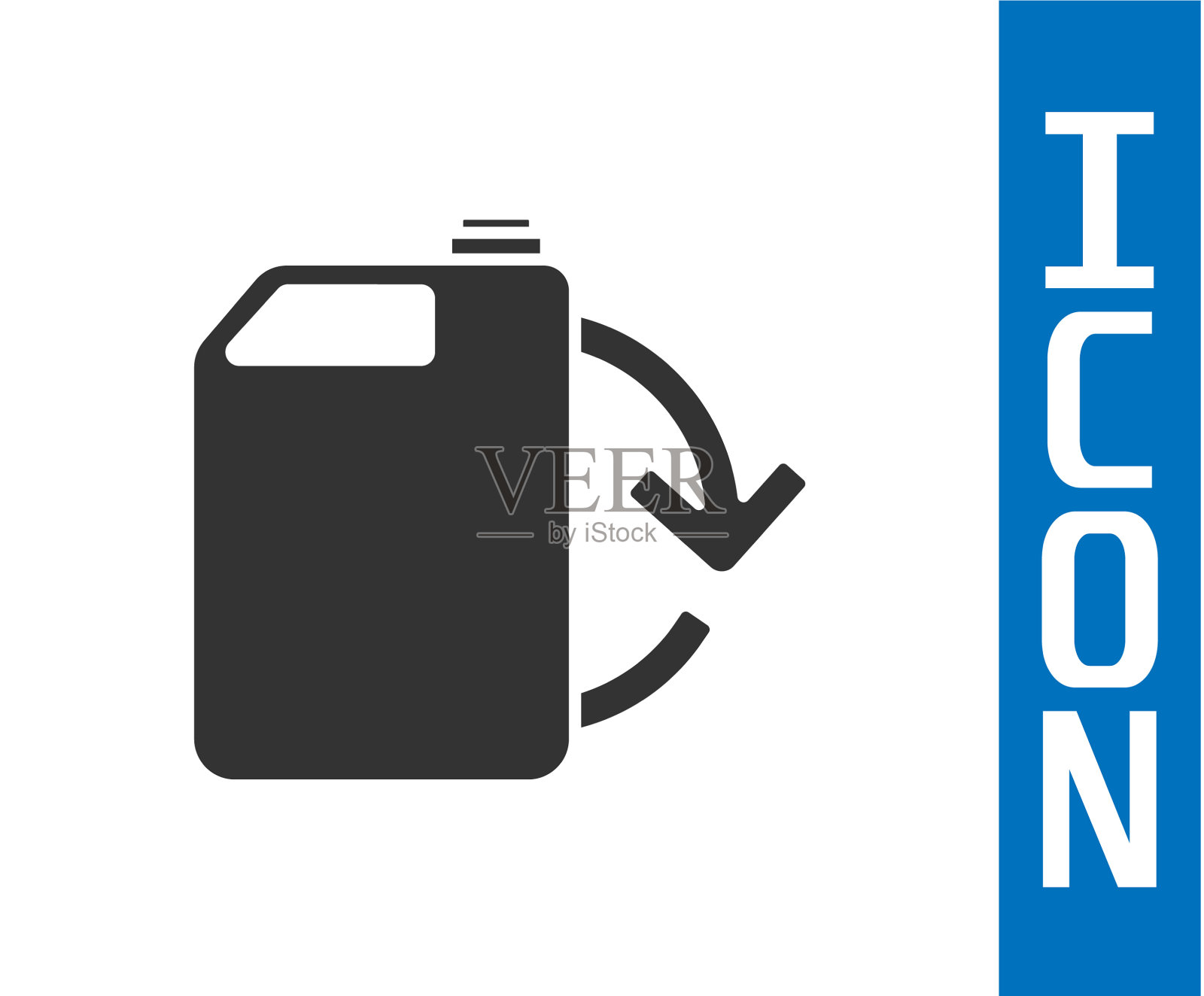 灰色的生态燃料罐图标隔离在白色插画图片素材