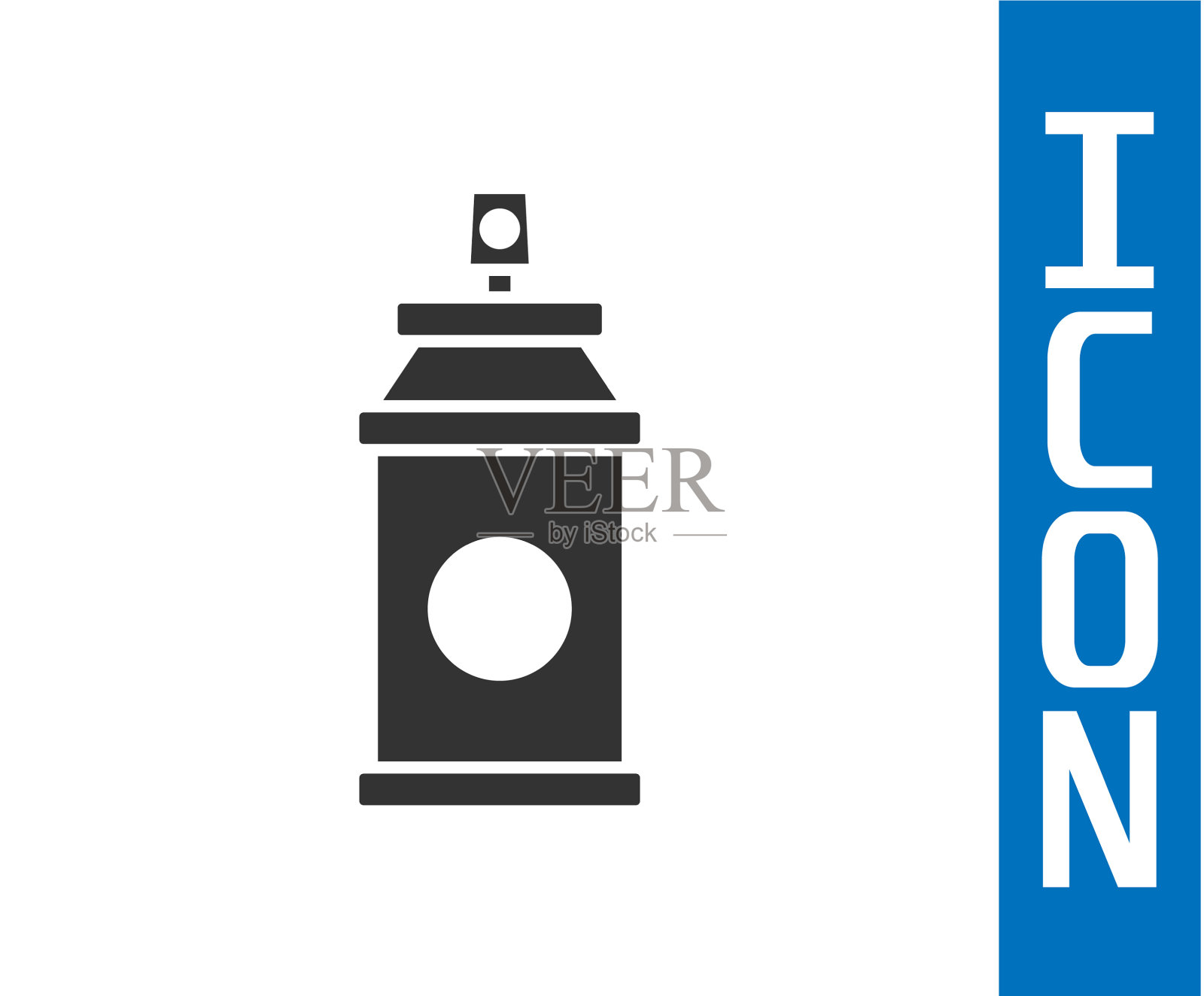 灰色喷漆可以孤立在白色图标上插画图片素材