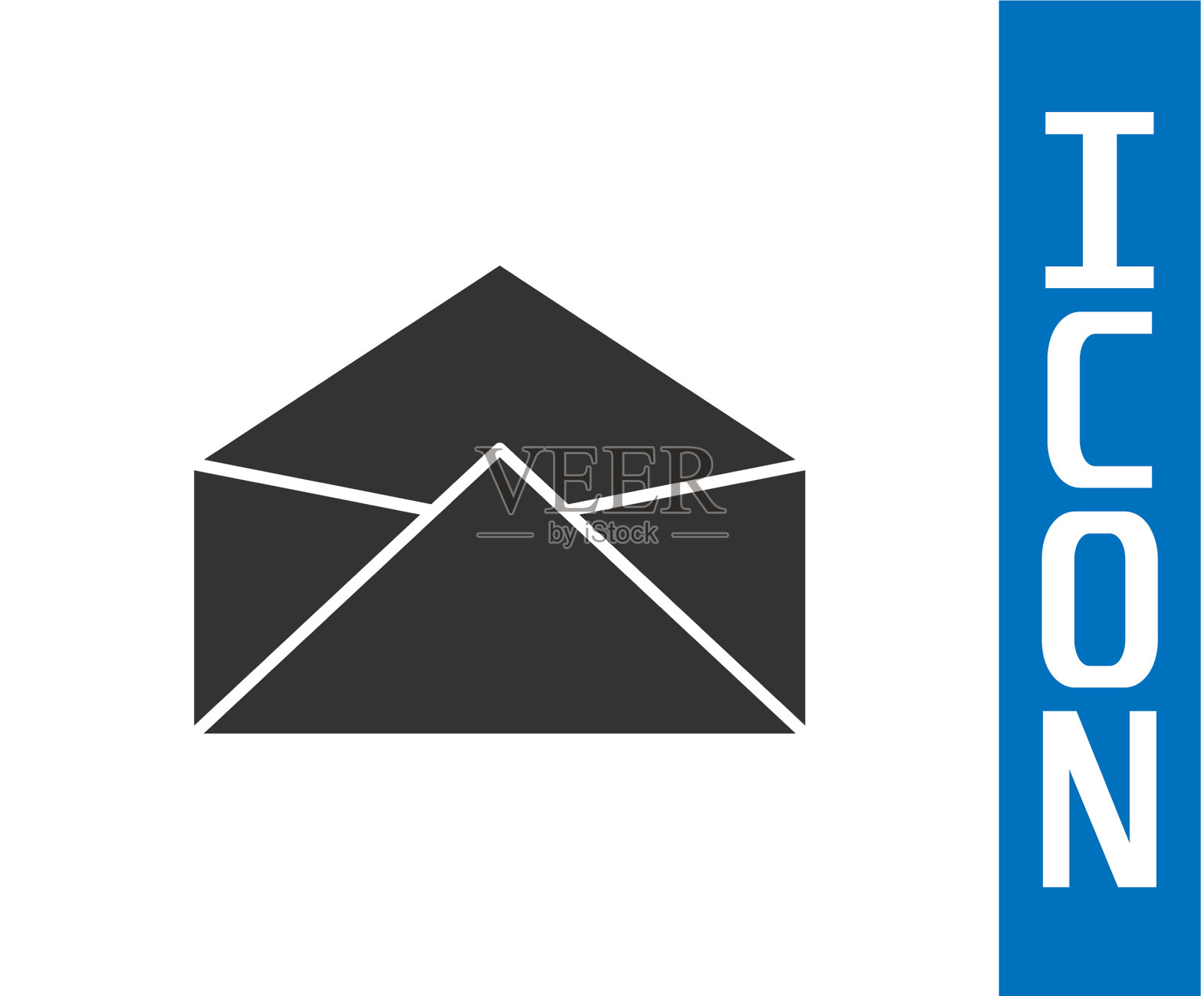 灰色信封图标孤立在白色背景插画图片素材