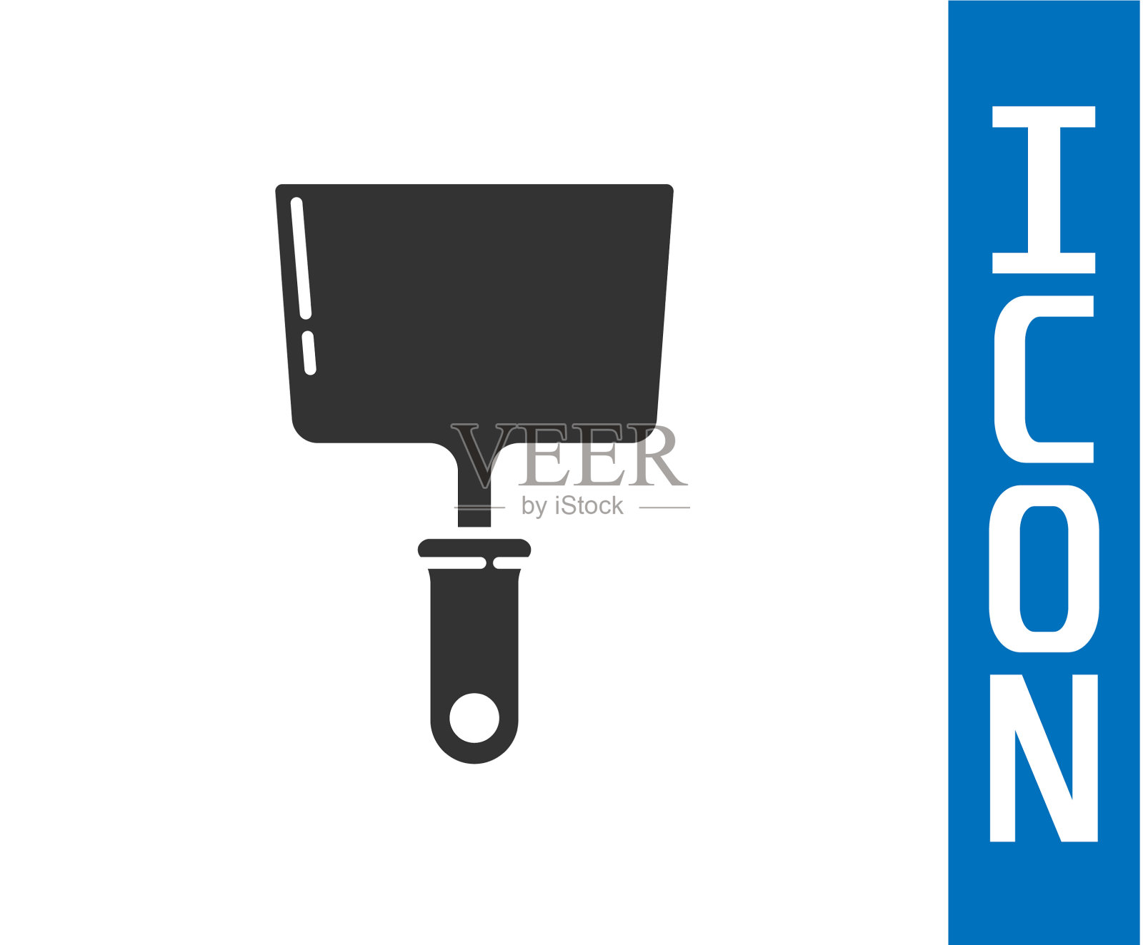 灰色油灰刀图标孤立在白色背景插画图片素材