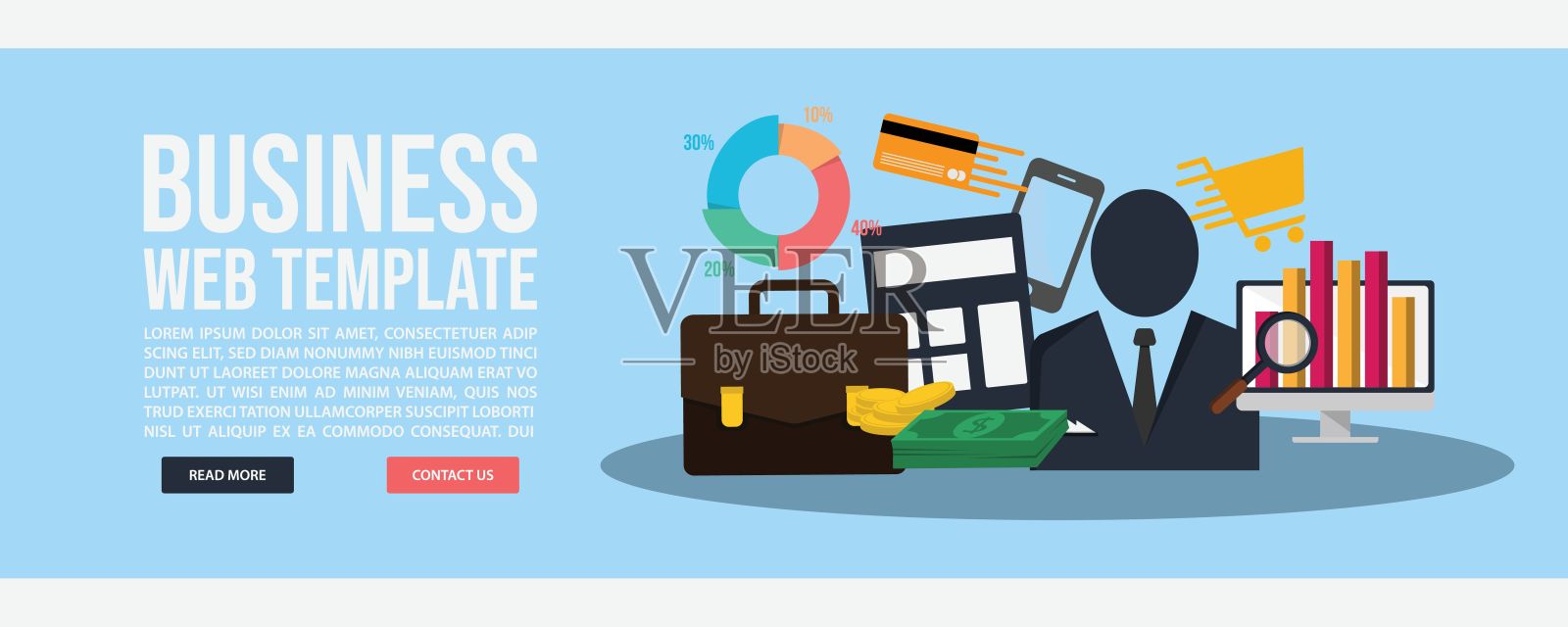 商业和金融网站横幅模板设计模板素材