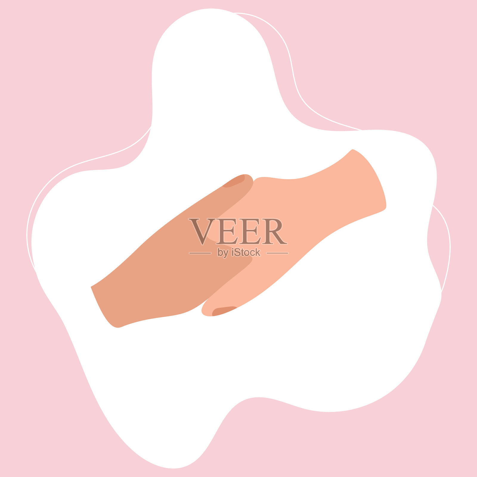 不同姿势的手势。一组男性或女性的手势姿势，手指握住。插画图片素材