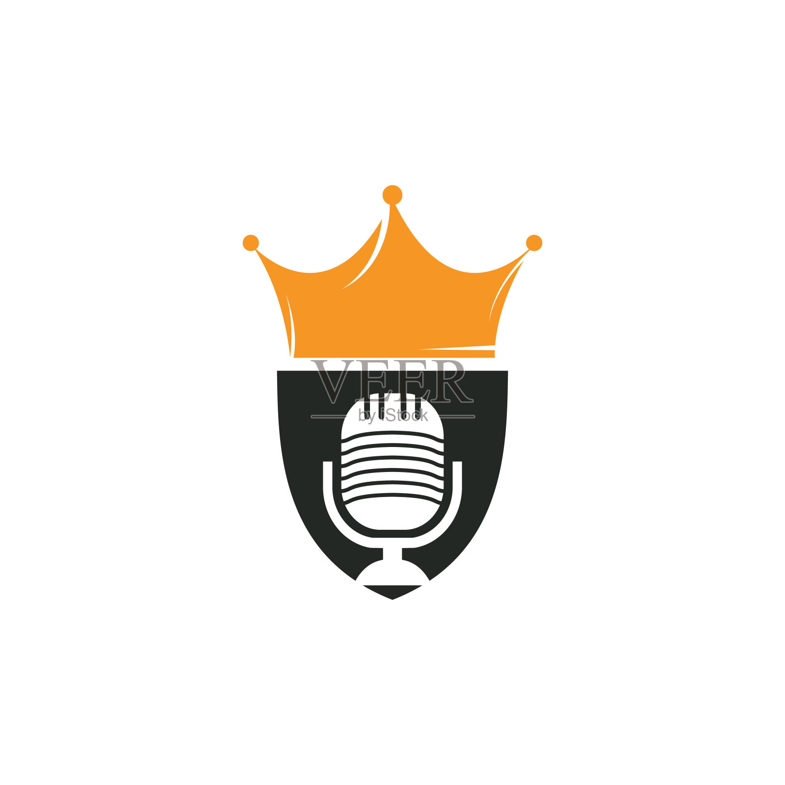 播客之王矢量标志设计。插画图片素材