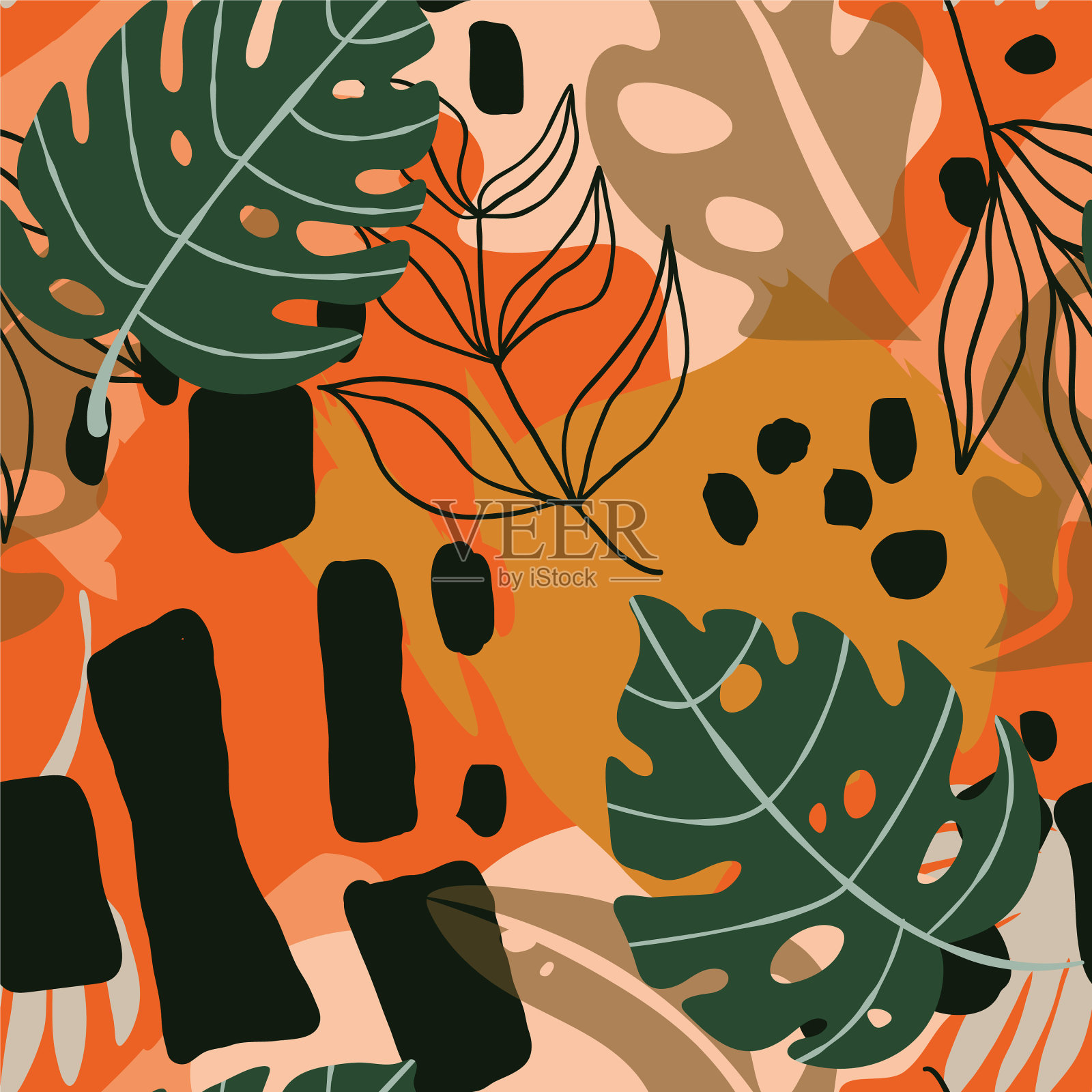 具有异域风情的抽象无缝图案插画图片素材