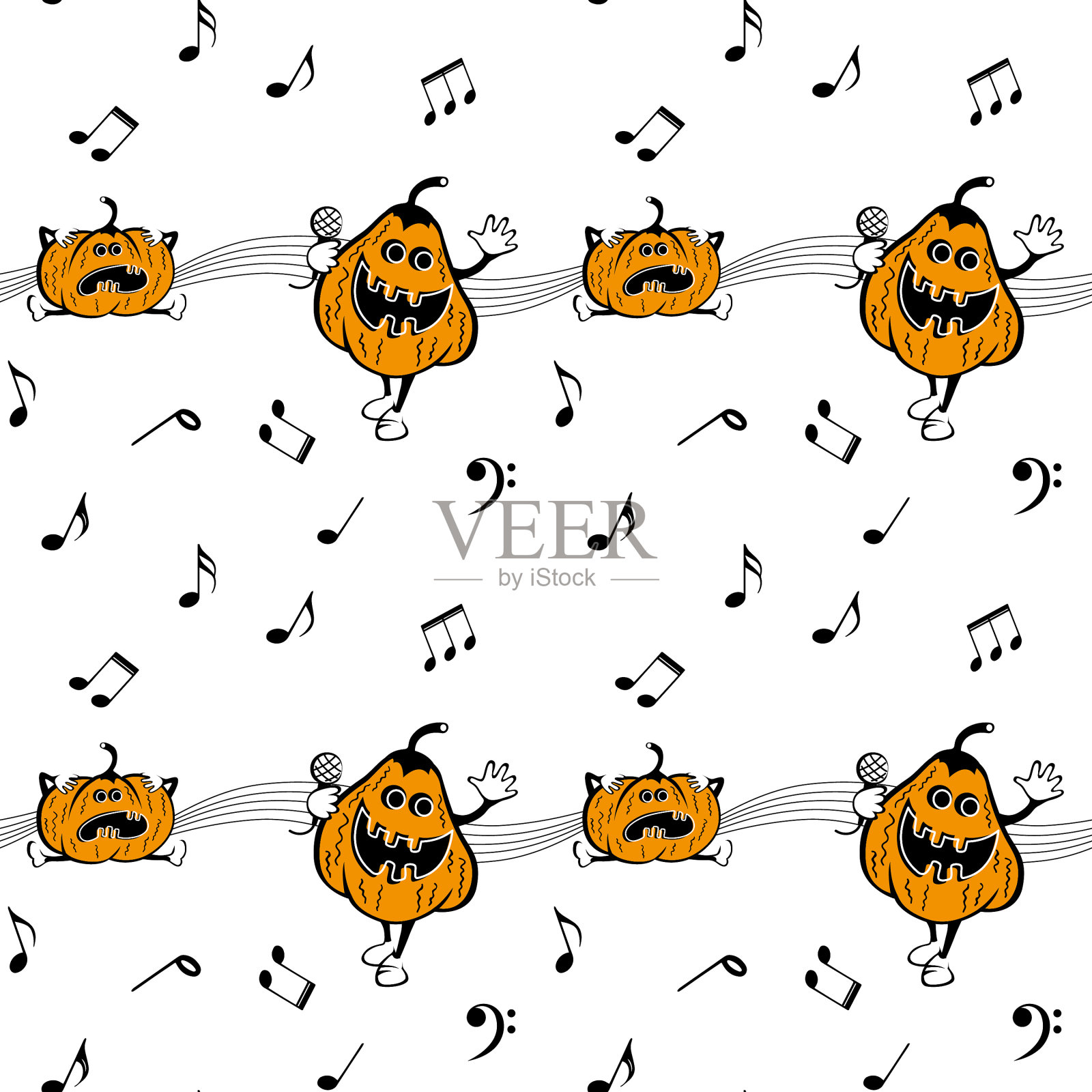 歌唱的南瓜插画图片素材